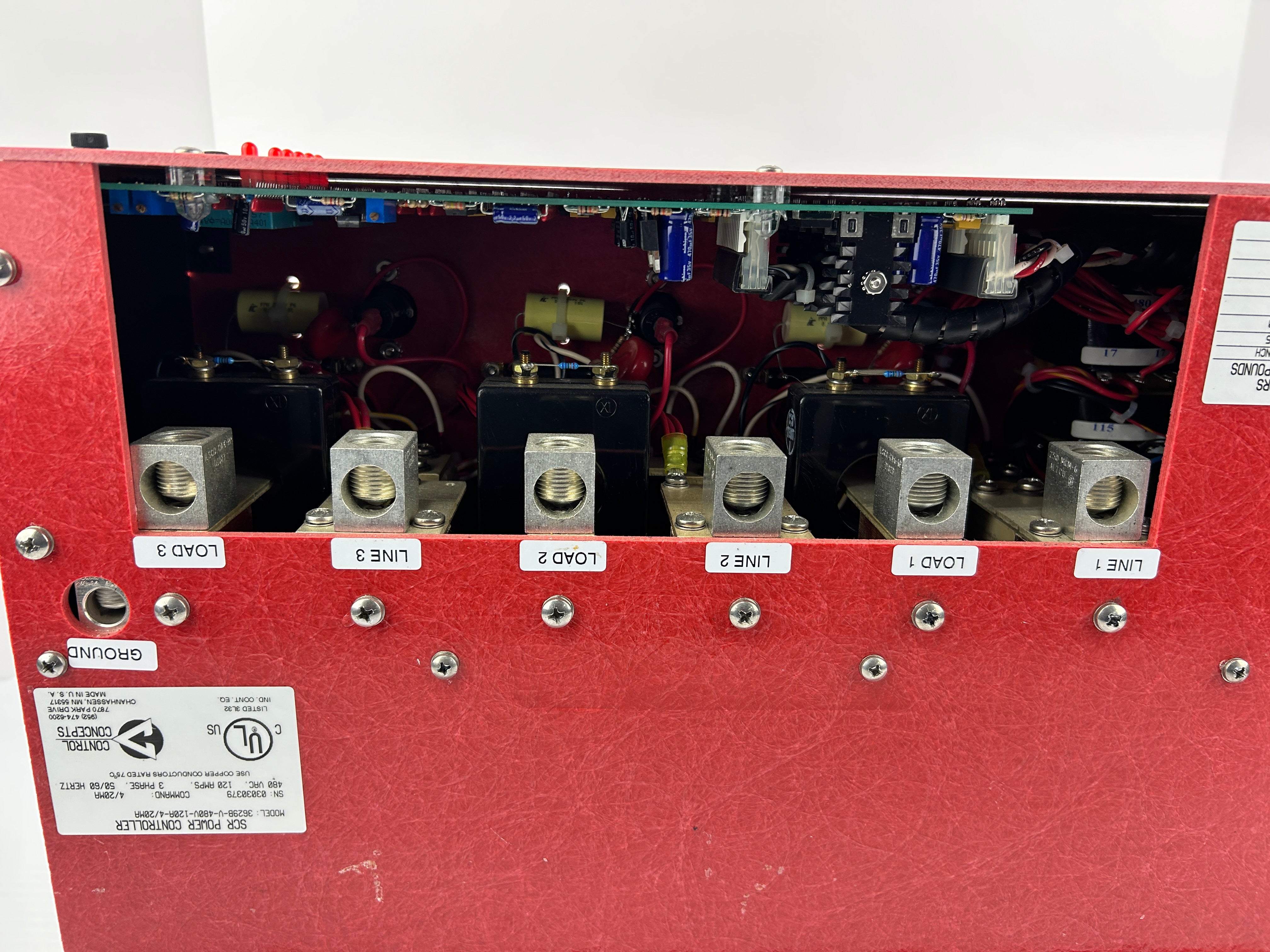 Control Concepts 3629B-V-480V-120A-4/20mA SCR Power Controller 3PH 480VAC 120A