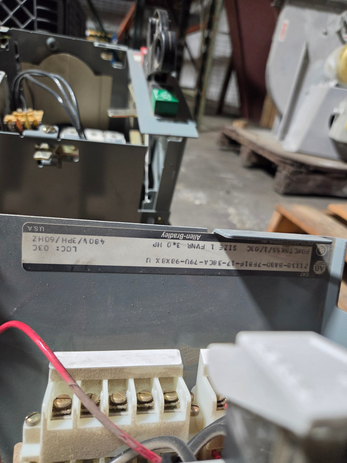 Allen-Bradley MCC Bucket 2113B 3.0HP Size 1 FVNR 3PH 480V 15A Breaker - No Door