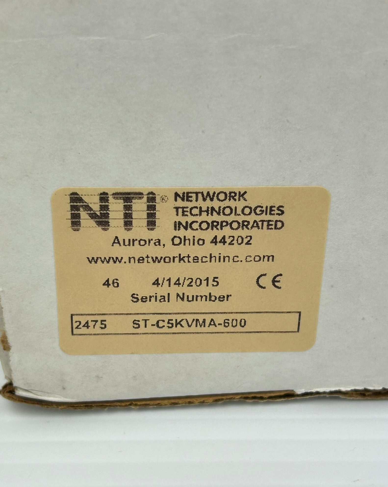 NTI ST-C5KVMA-600 KVM Extender Remote Unit 9V 1.0A