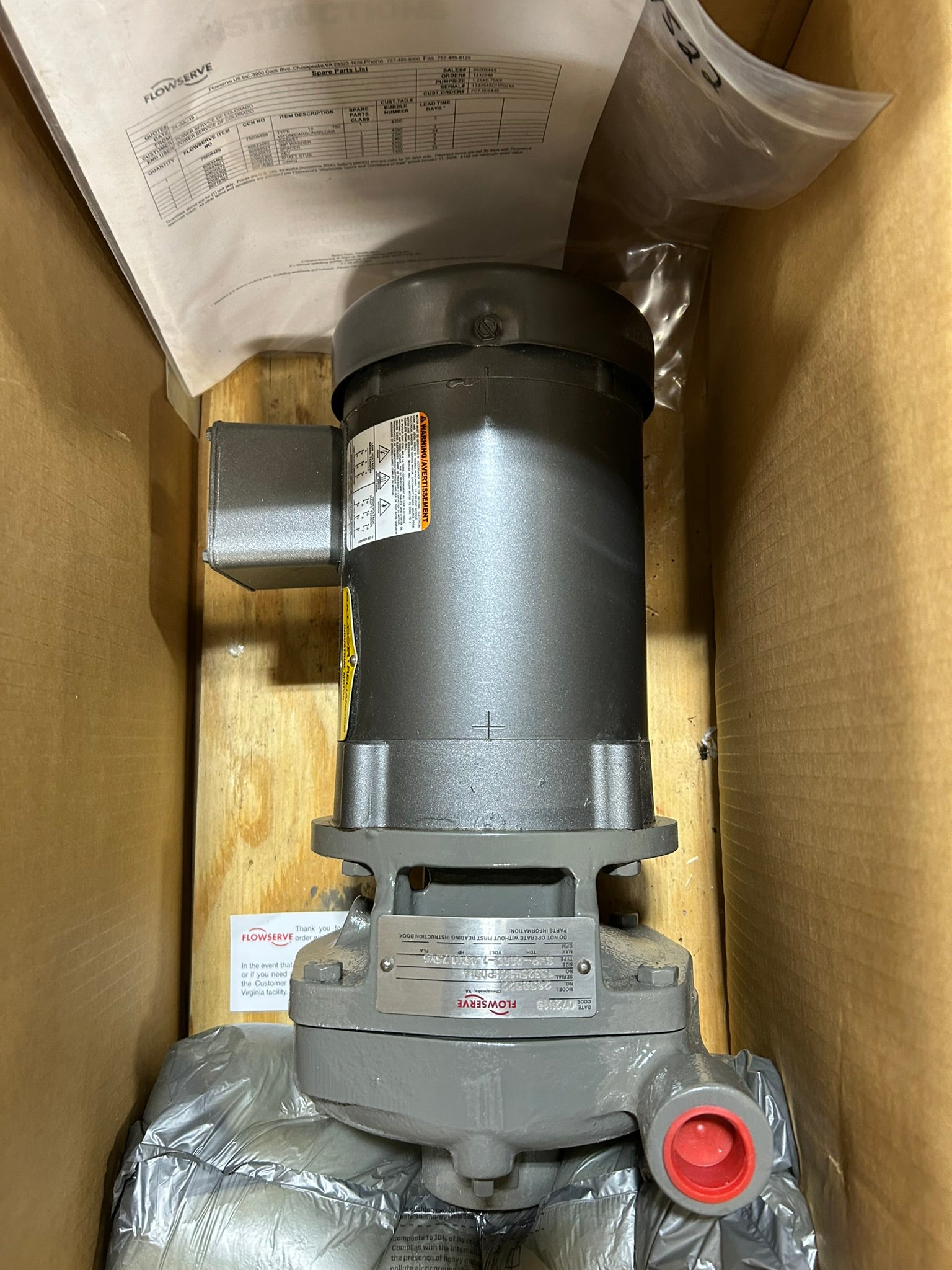 Flowserve SMP-2000-1.25X0.75X5 Centrifugal Pump w/ Baldor Reliance CM3541 Motor