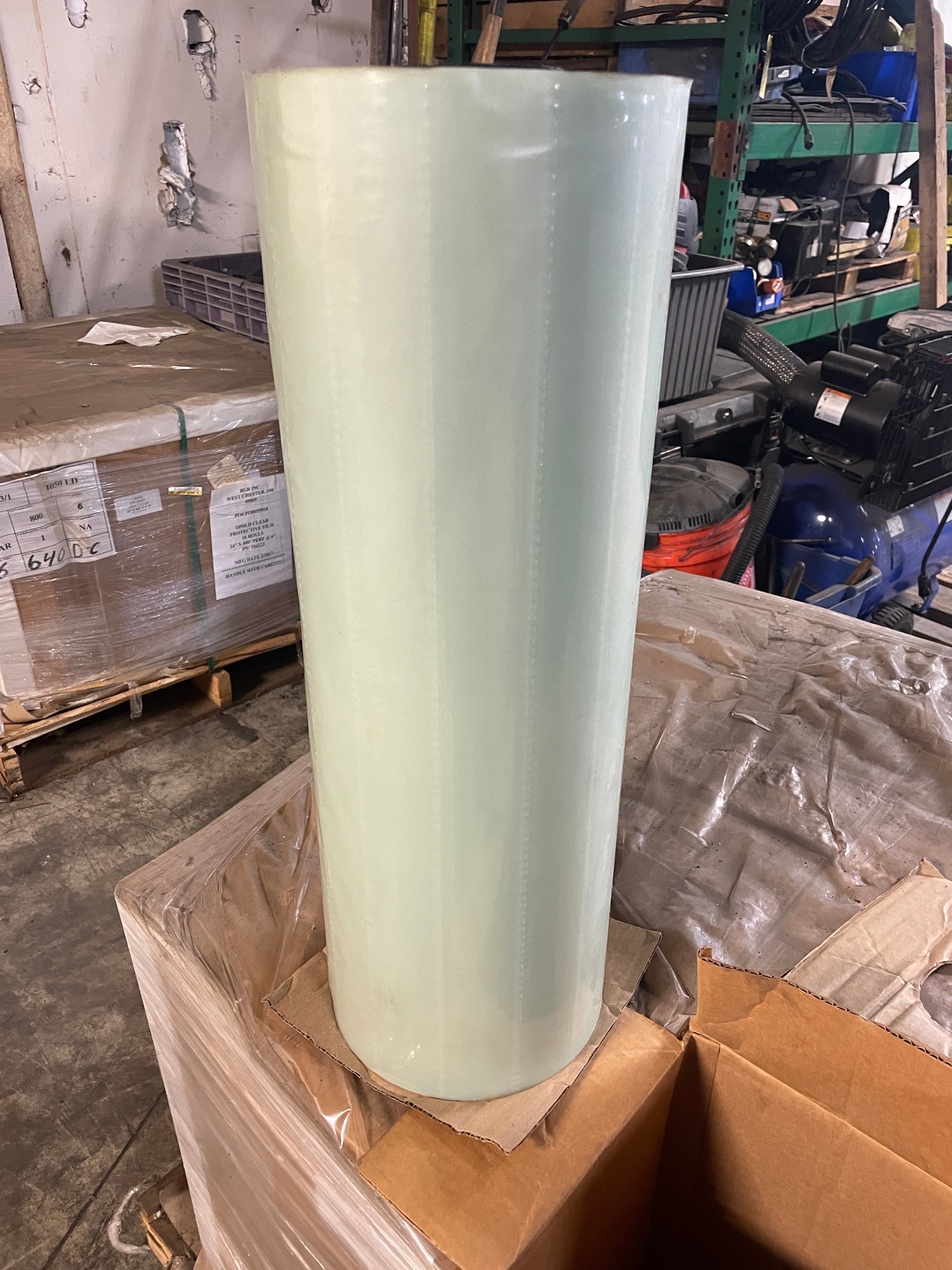 Clear Protective Film Roll 1050L 24" x 800' Plastic Sheeting Perf. at 6" 104323