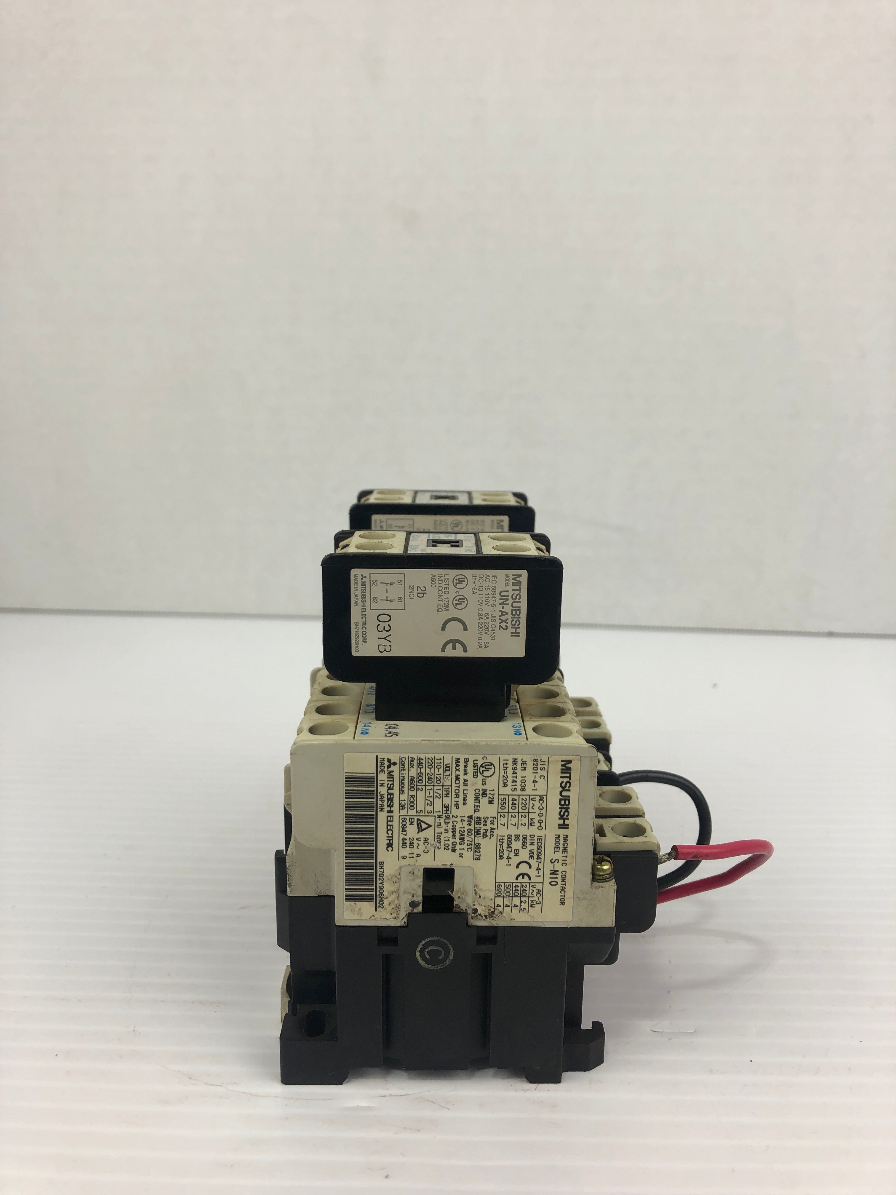 Mitsubishi S-N10 Magnetic Contactor UN-AX2 Auxiliary Contact Block - Lot of 2