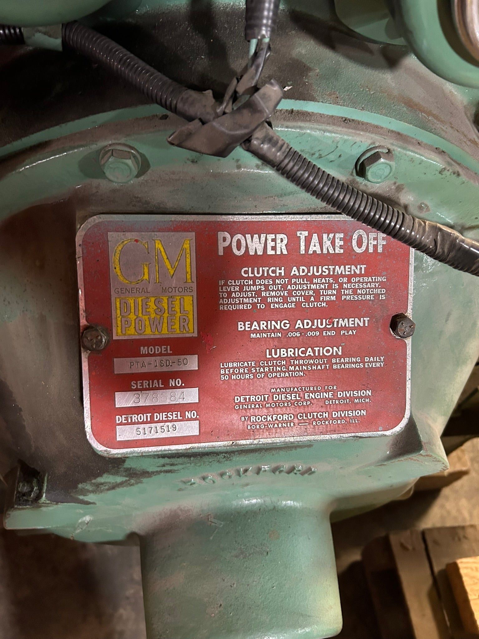 General Motors PTA-1SD-50 Power Take Off Diesel Power Engine