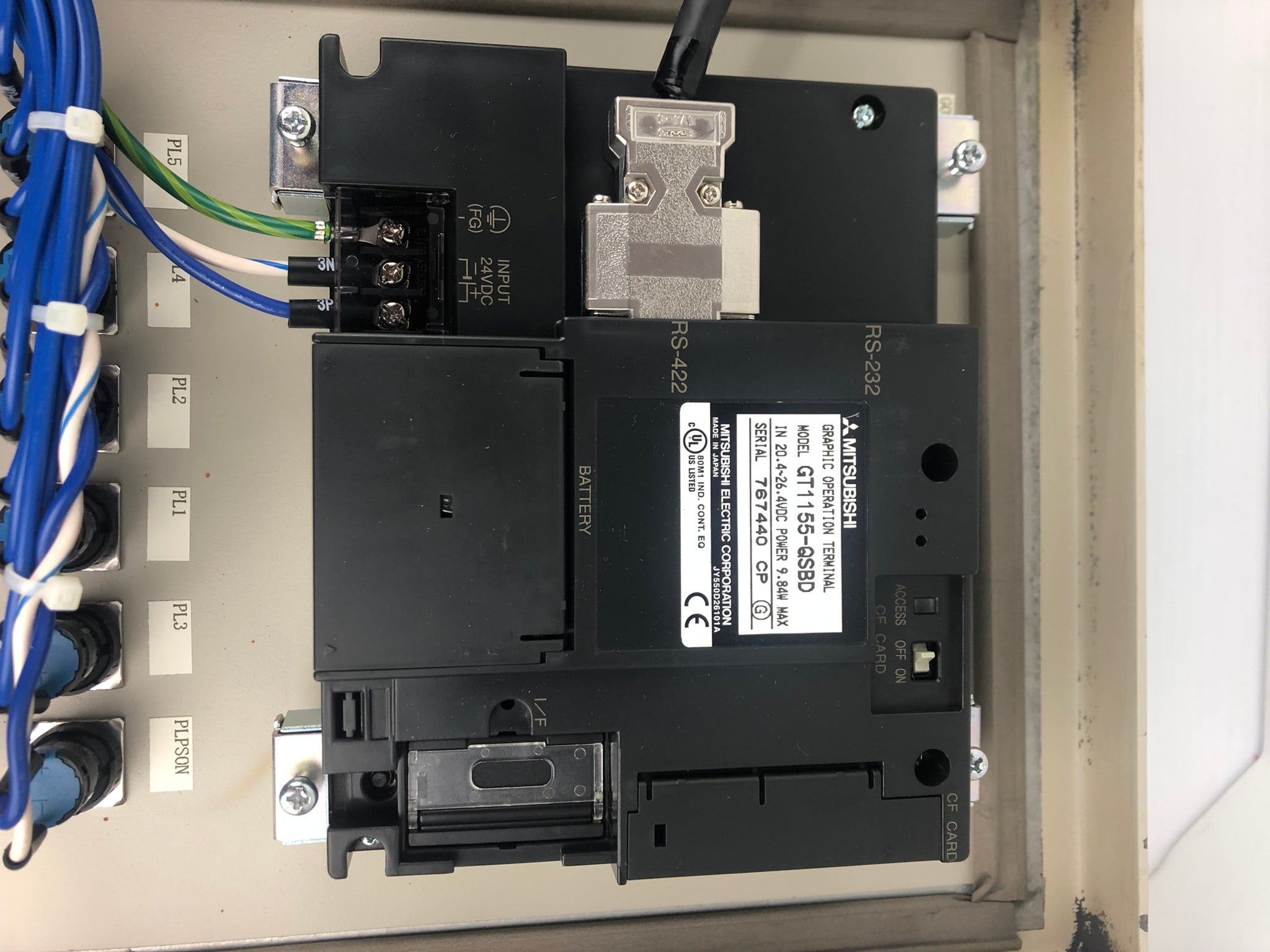 Yaskawa JZRCR-N0P16-NA Control Box GOT1000 Mitsubishi Screen GT1155-QSBD