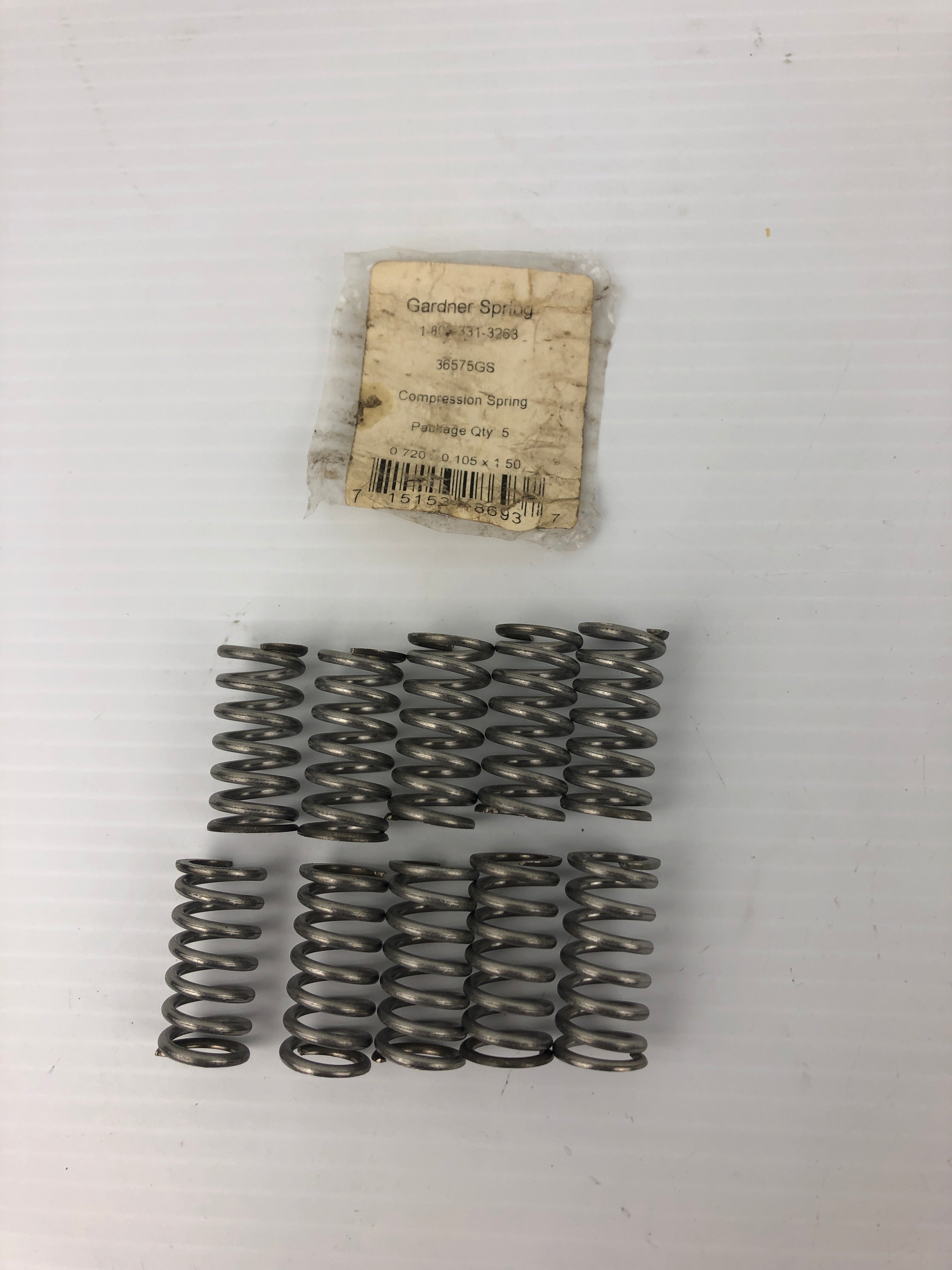 Gardner Spring 36575GS Compression Springs (Lot of 10)