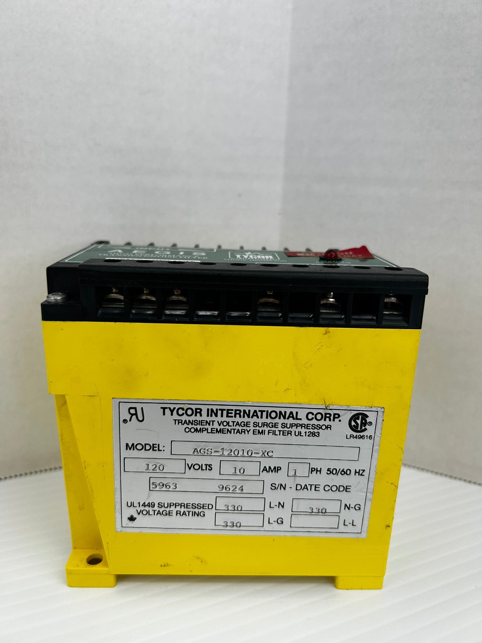 Tycor AGS-12010-XC Aegis Transient Voltage Surge Suppressor 120V 10A 1PH 50/60Hz