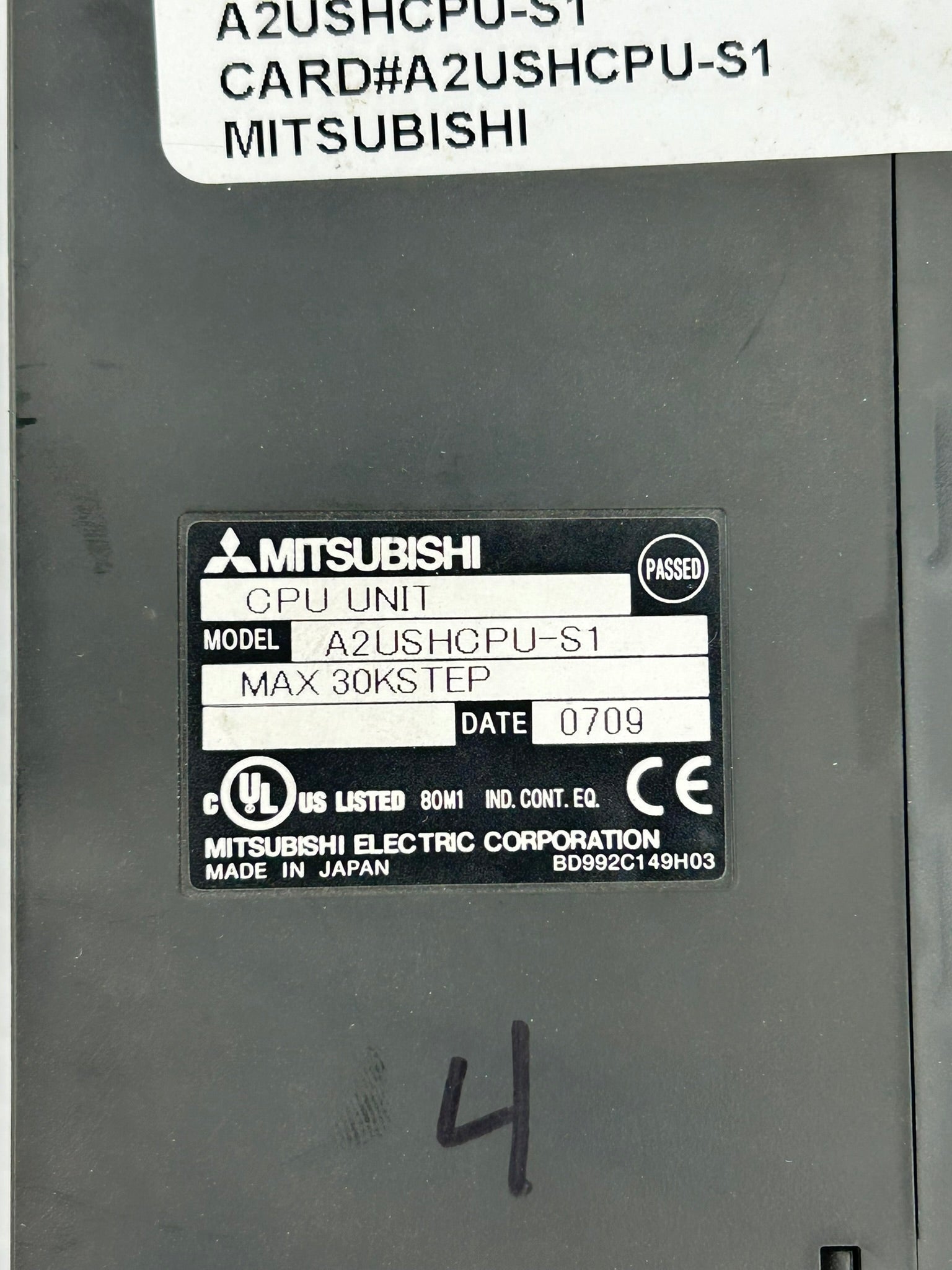 Mitsubishi A2USHCPU-S1 CPU Unit PLC Module 30K Step with 2 Keys
