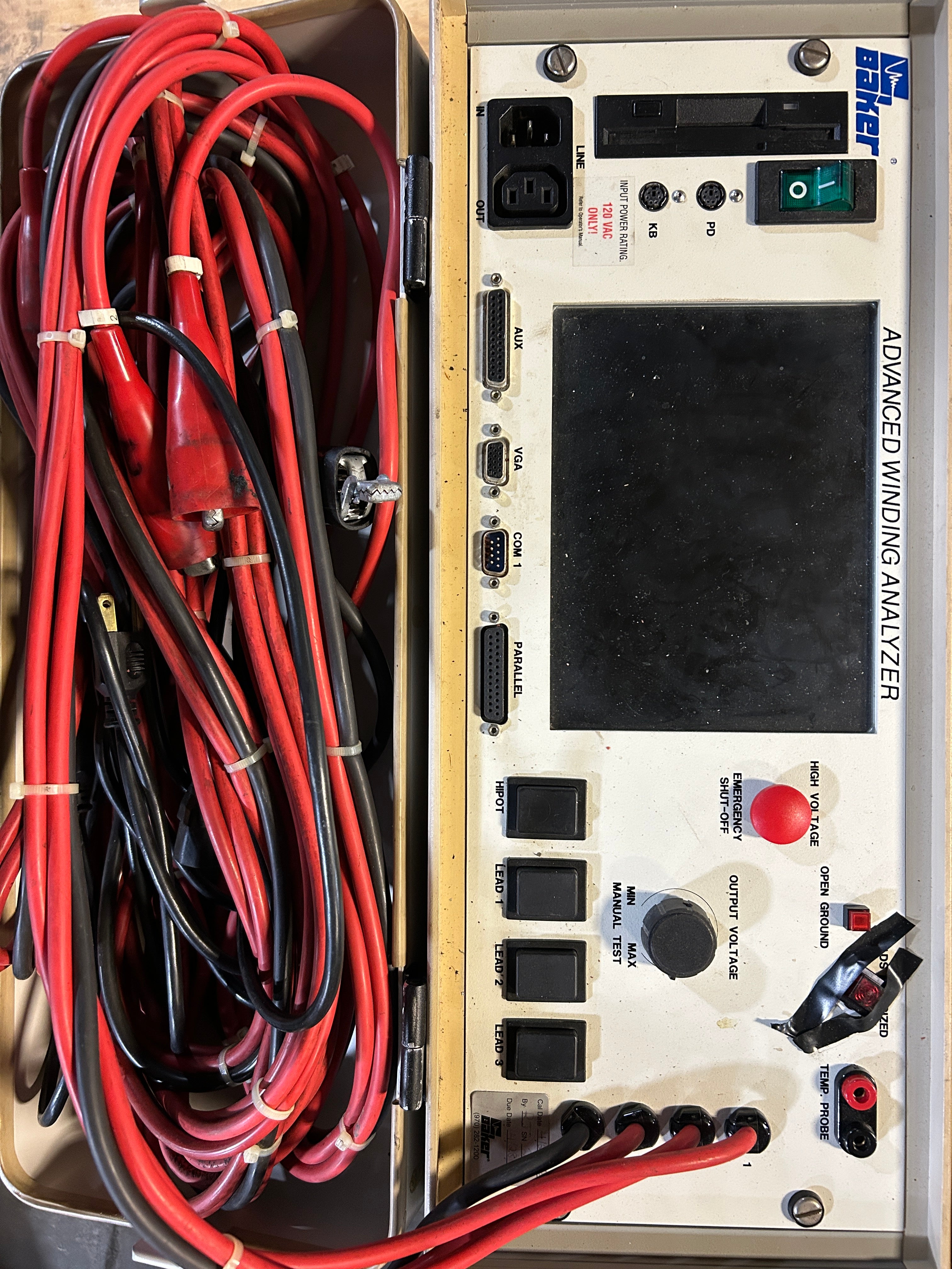 Baker Advanced Winding Analyzer Motor Tester with Leads 120VAC