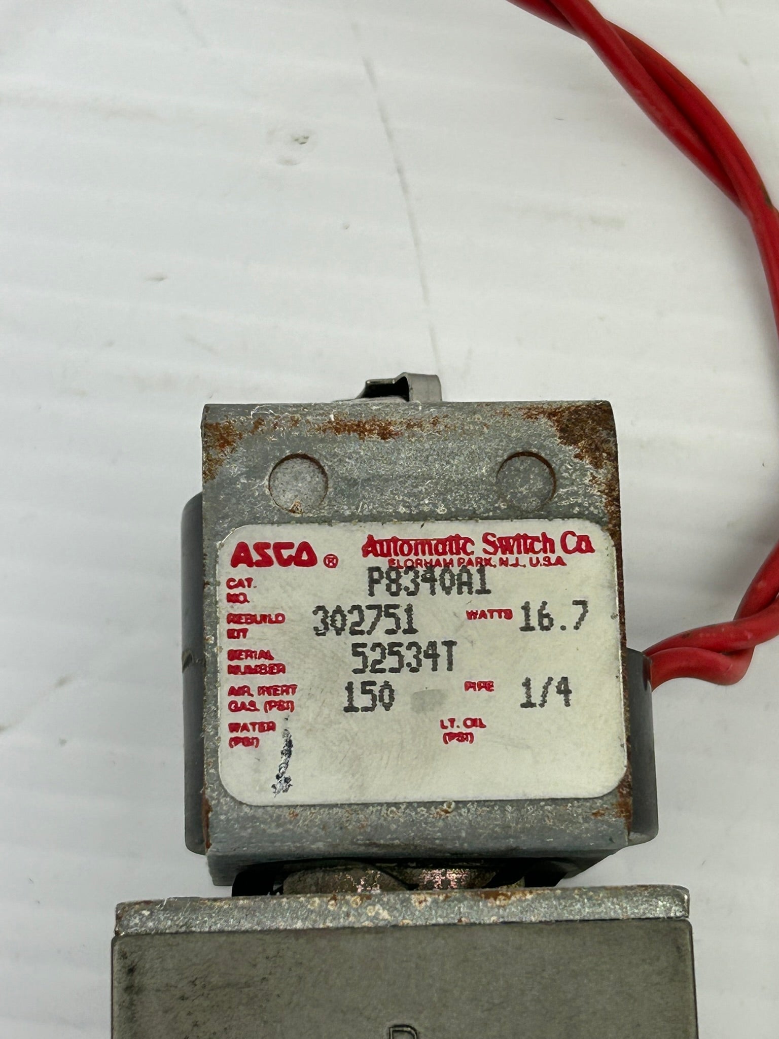 ASCO P8340A1 Solenoid Valve 16.7 Watts