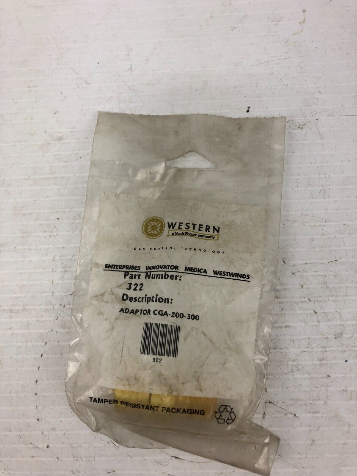 Western Enterprises 322 Adapter CGA-200-300