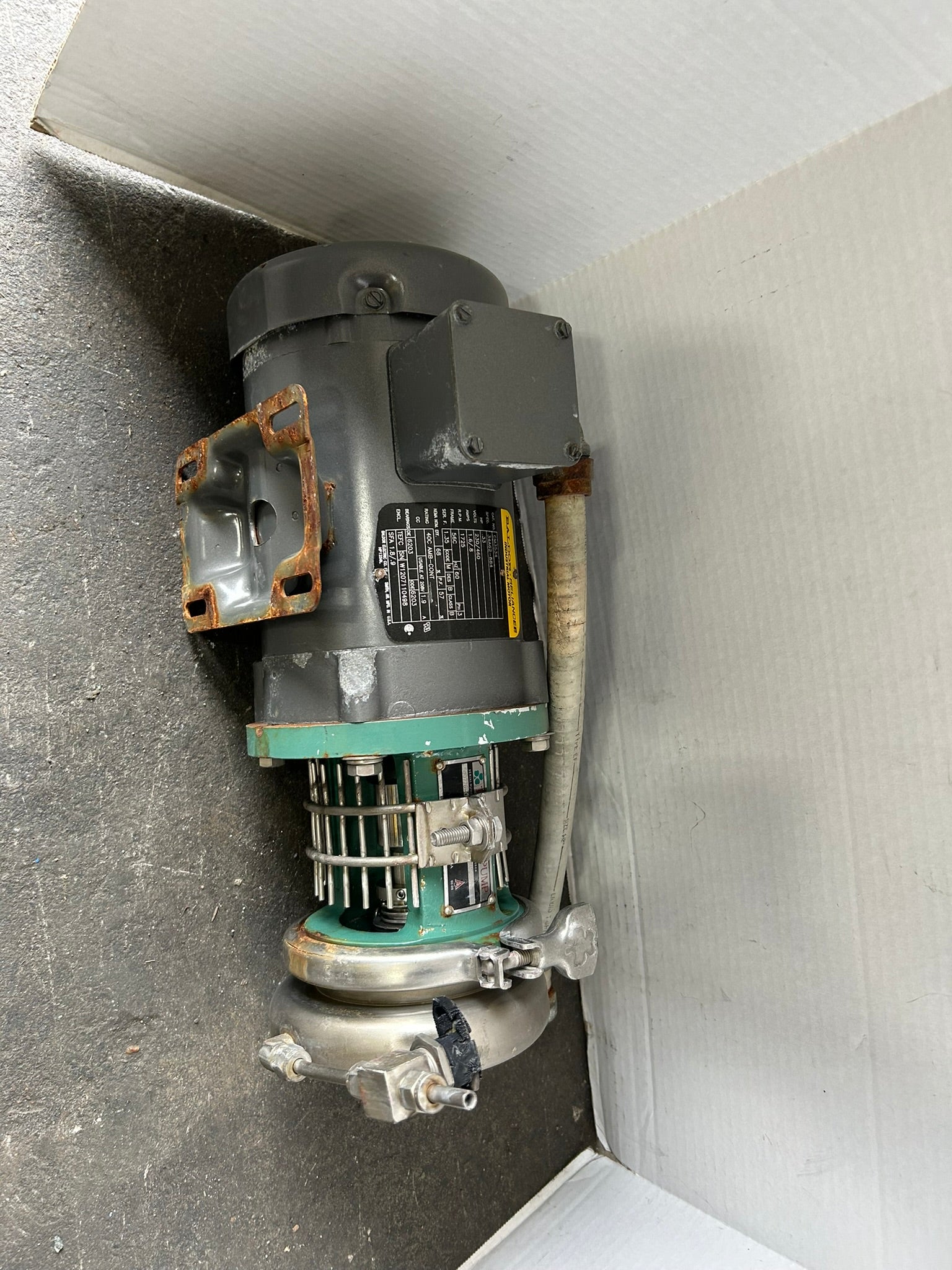 Tri-Clover C114MF56T-10ND-01U-25SP Pump with Baldor CM3534 AC Motor