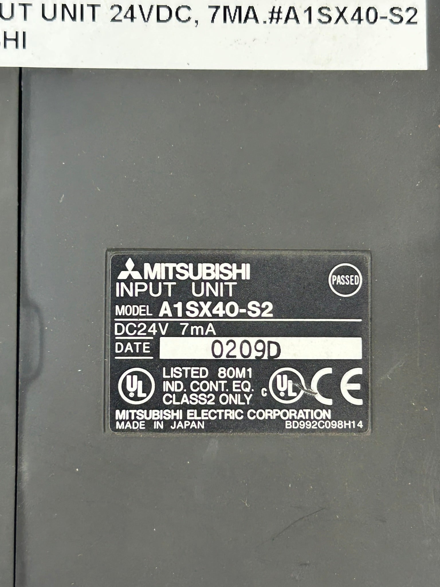 Mitsubishi A1SX40-S2 Input Unit PLC Module 24VDC 7mA