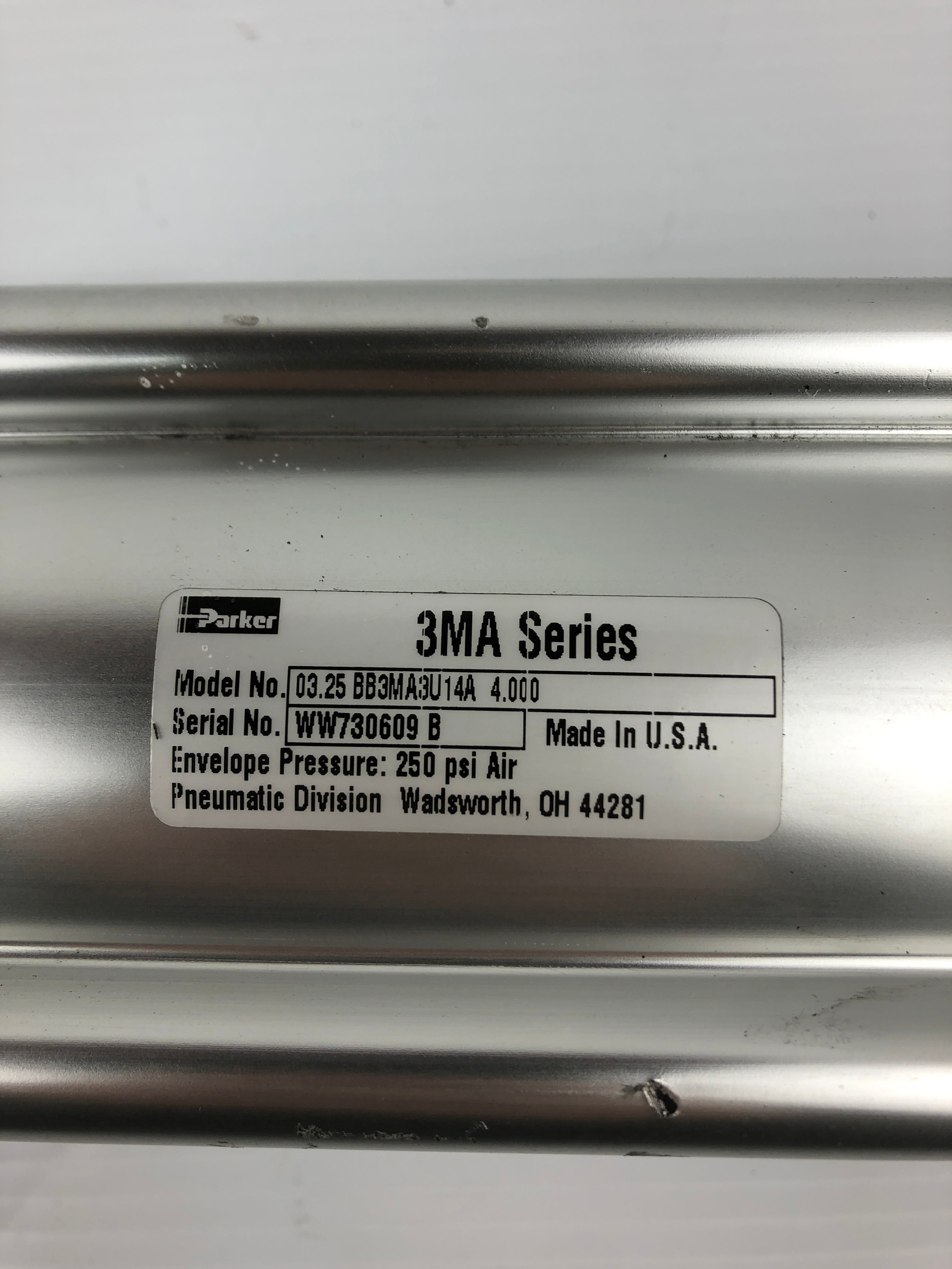 Parker 03.25 BB3MA3U14A 4.000 Cylinder 3MA Series 250PSI