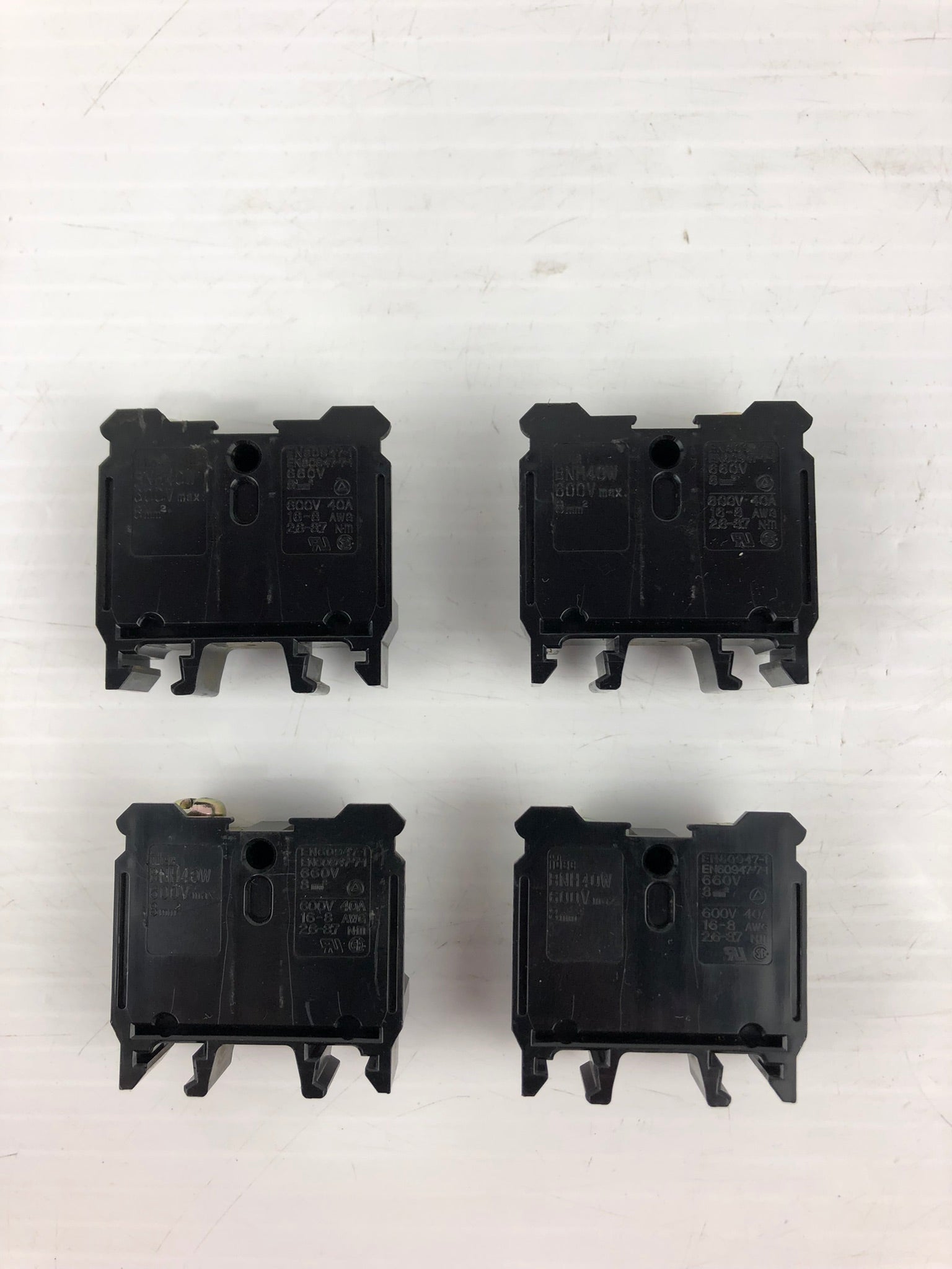 IDEC BNH40W Terminal Blocks 8mm 600V 40A - Lot of 4
