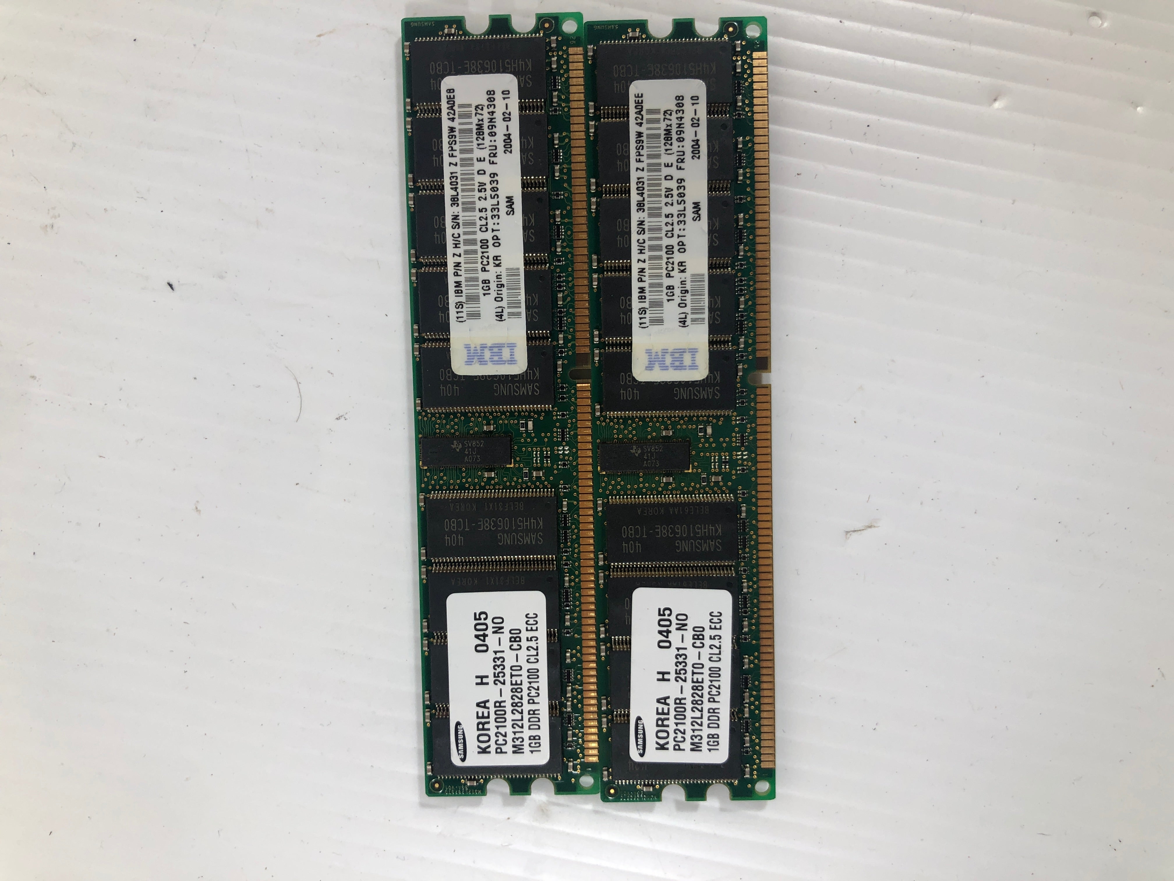Samsung 1GB PC2100 M312L2828ET0-CB0 RAM (Lot of 2)