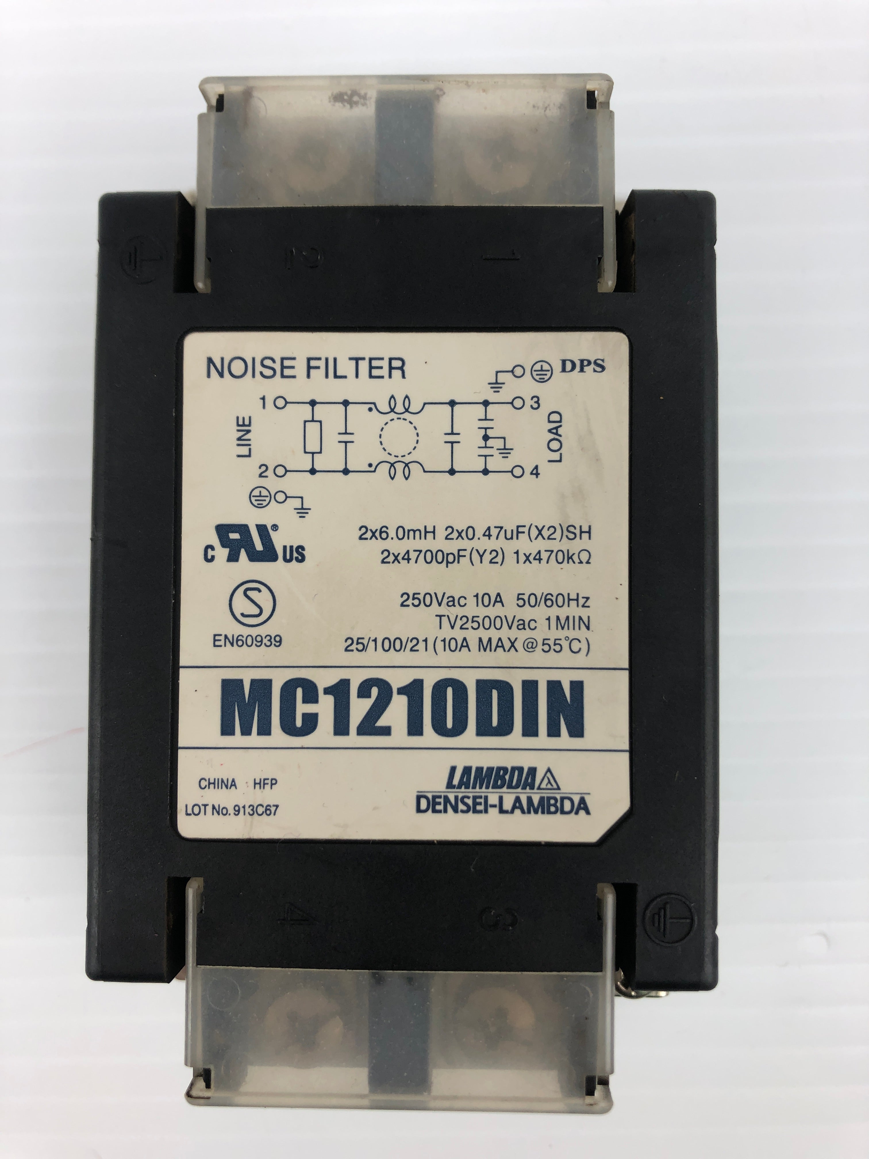 Jambda Densei-Lambda MC1210DIN Noise Filter 250VAC 10A 50/60Hz