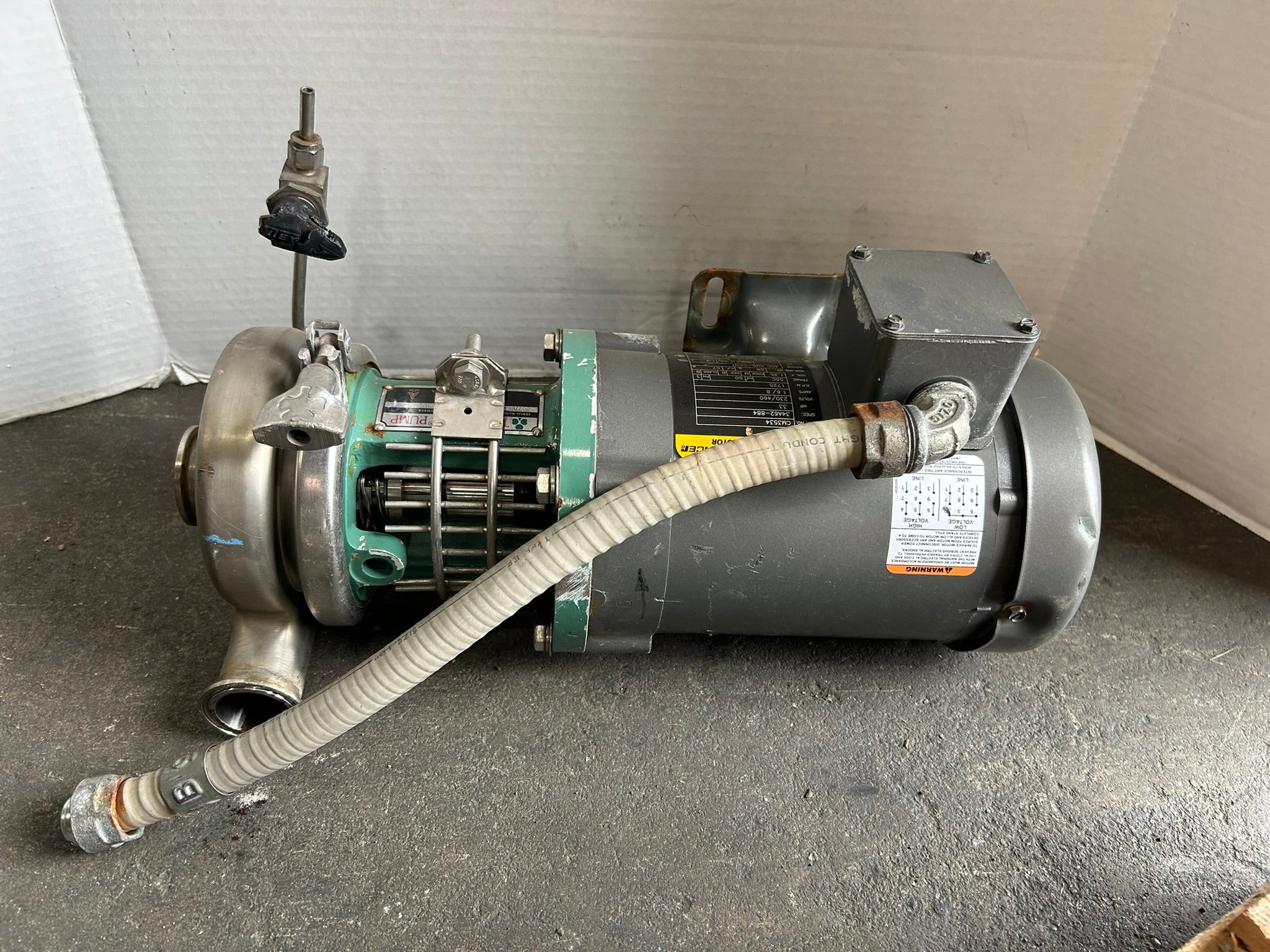 Tri-Clover C114MF56T-10ND-01U-25SP Pump with Baldor CM3534 AC Motor