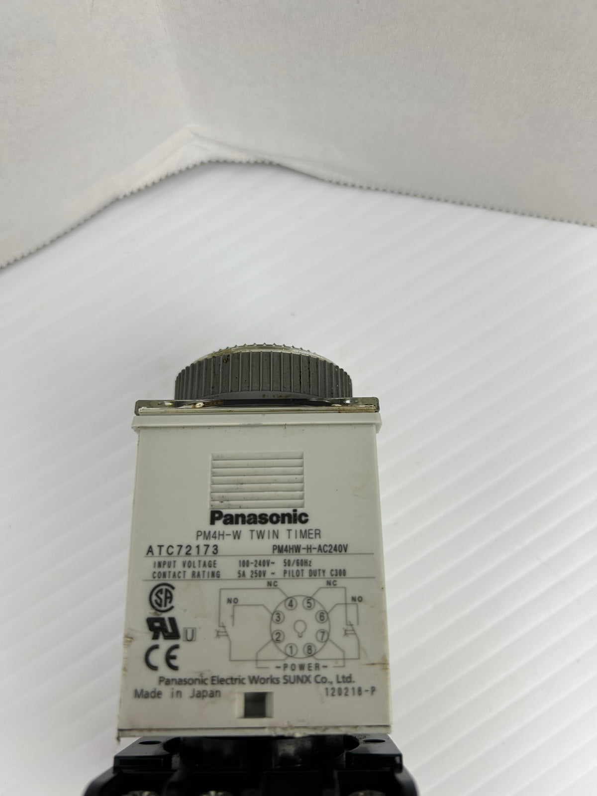 Panasonic PM4H-W Twin Timer Relay ATC72173 With Base 0-5sec. 250V 5A 50/60Hz