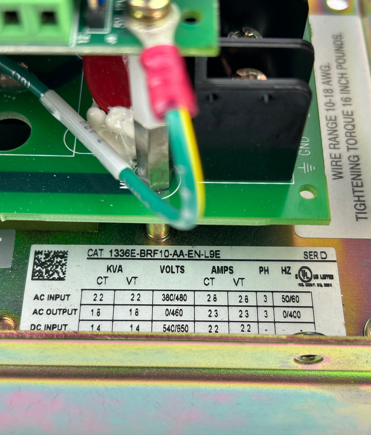 Allen-Bradley 1336E-BRF10-AA-EN-L9E Drive Ser D 22kVA 3PH 380/480V 28A 50/60Hz