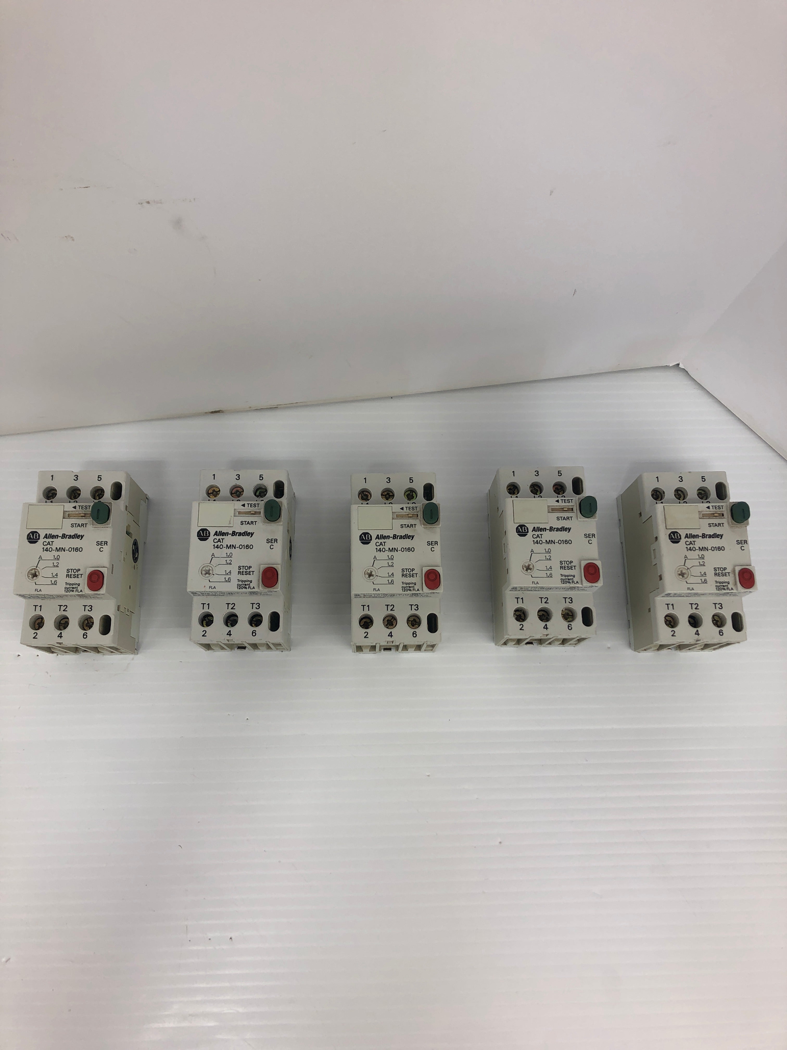 Allen-Bradley 140-MN-0160 Motor Starter Ser. C 600V 2.5A - Lot of 5