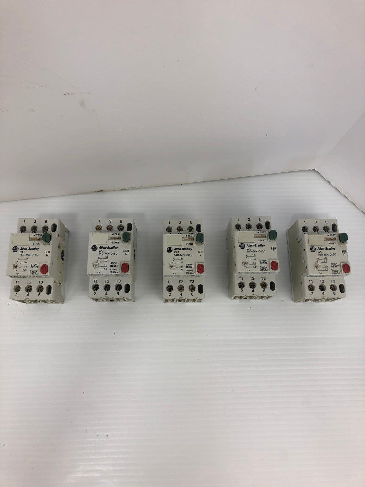 Allen-Bradley 140-MN-0160 Motor Starter Ser. C 600V 2.5A - Lot of 5