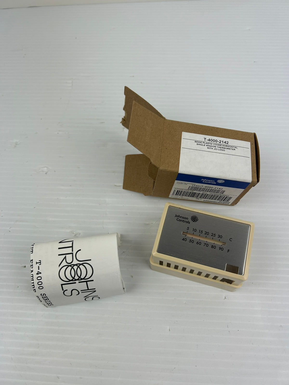 Johnson Controls T-4000-2142 Beige Plastic Thermostat Cover Horizontal