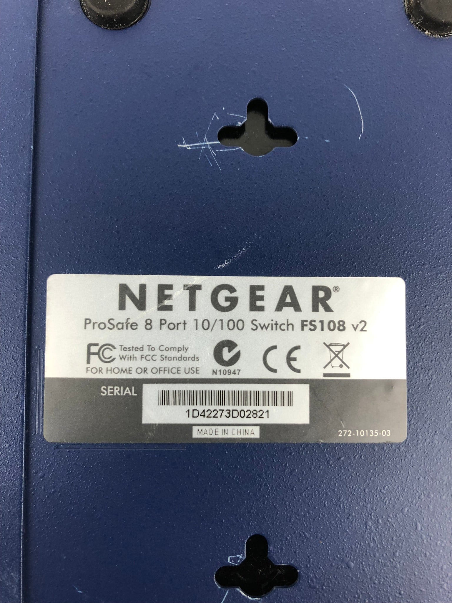 Netgear FS108 Pro Safe 8 Port 10/100 Ethernet Network Switch V2