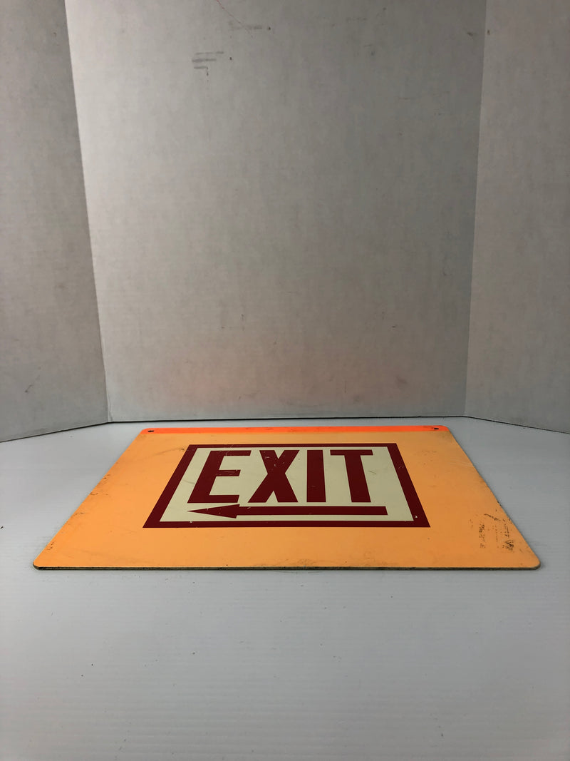 Hangable Plastic Orange Exit Sign with Arrow Hanging Safety - Lot of 2
