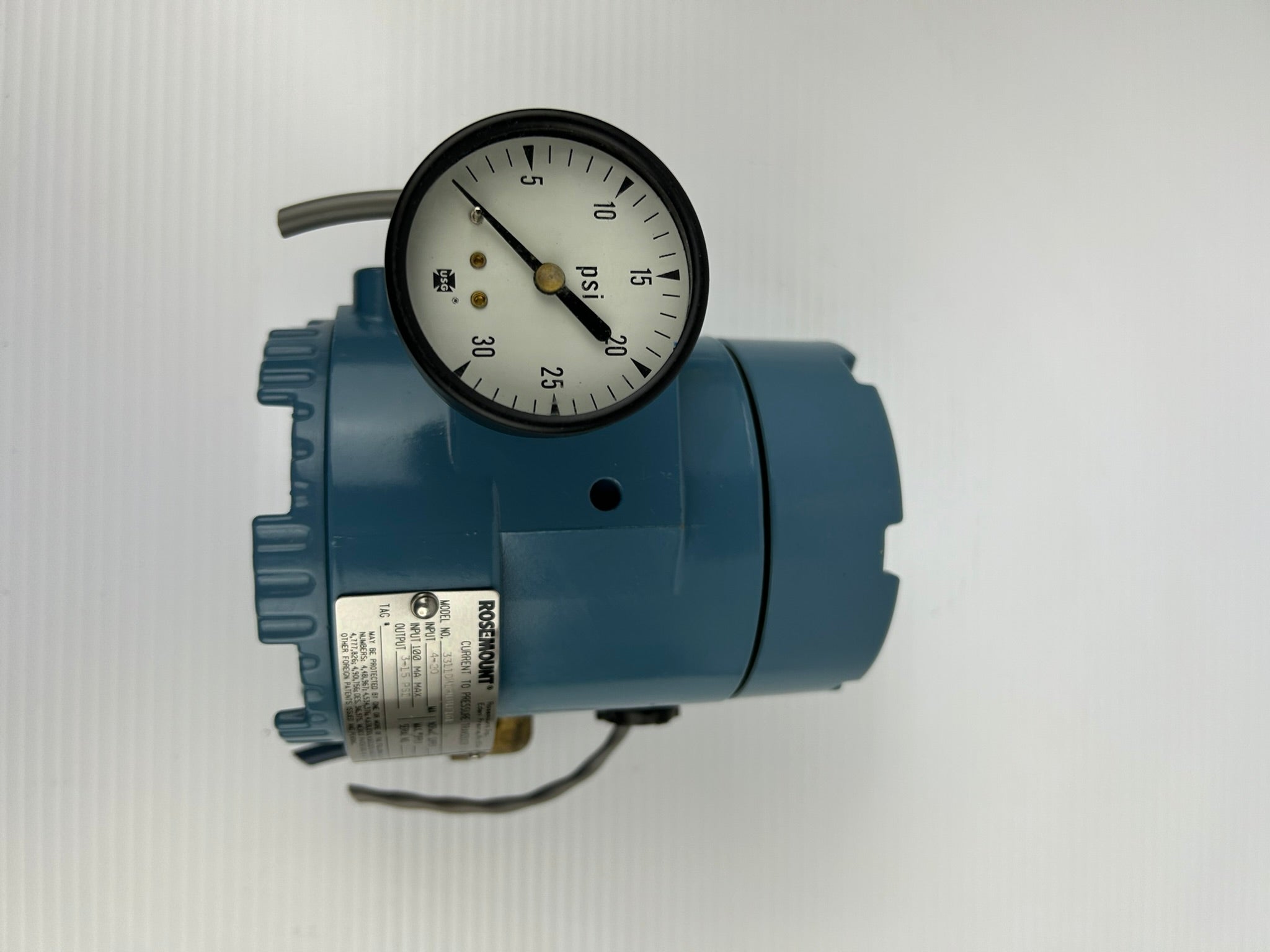Rosemount 3311DM1H1B1F1G1 Pressure Transducer with Pressure Gauge 0-30 PSI