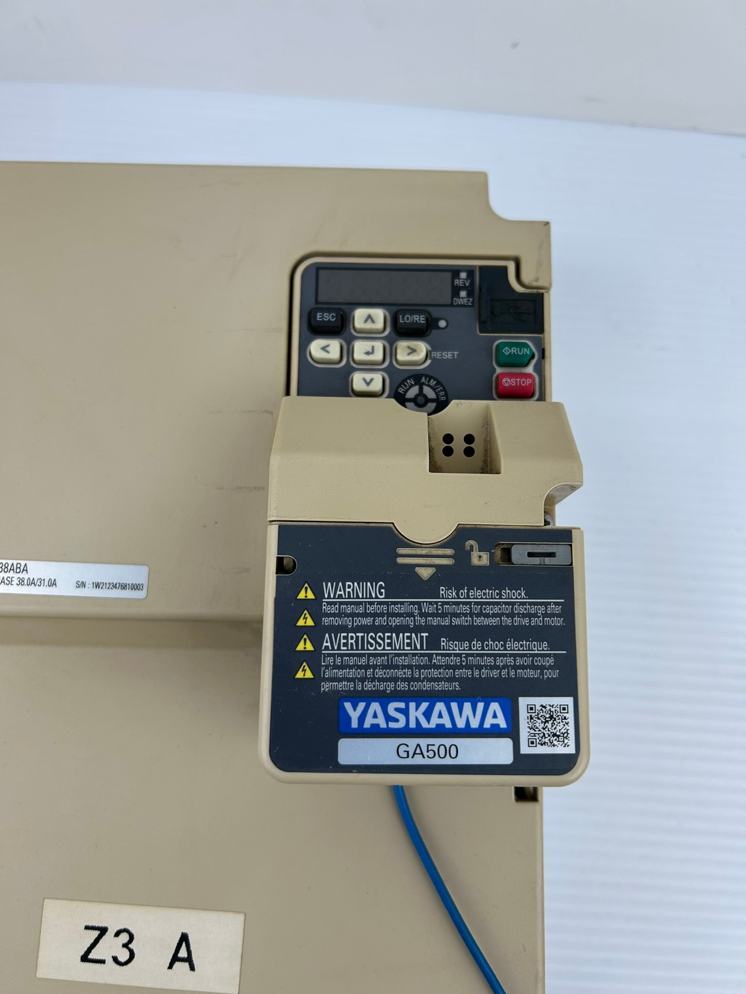 Yaskawa Electric CIPR-GA50U4038ABAA-AAAASA Industrial AC Drive Rev A GA500
