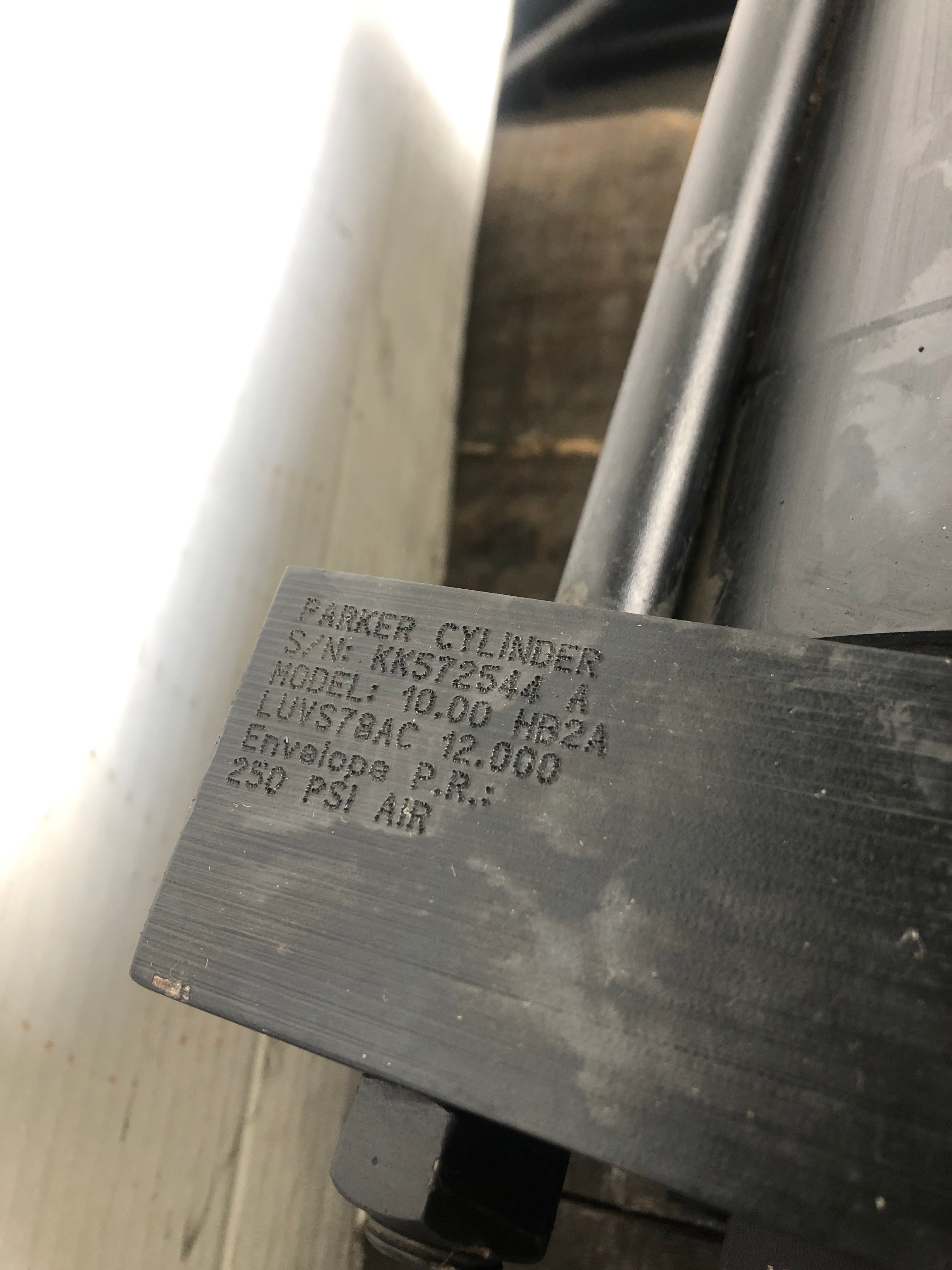 Parker 10.00 HB2A Cylinder 250PSI