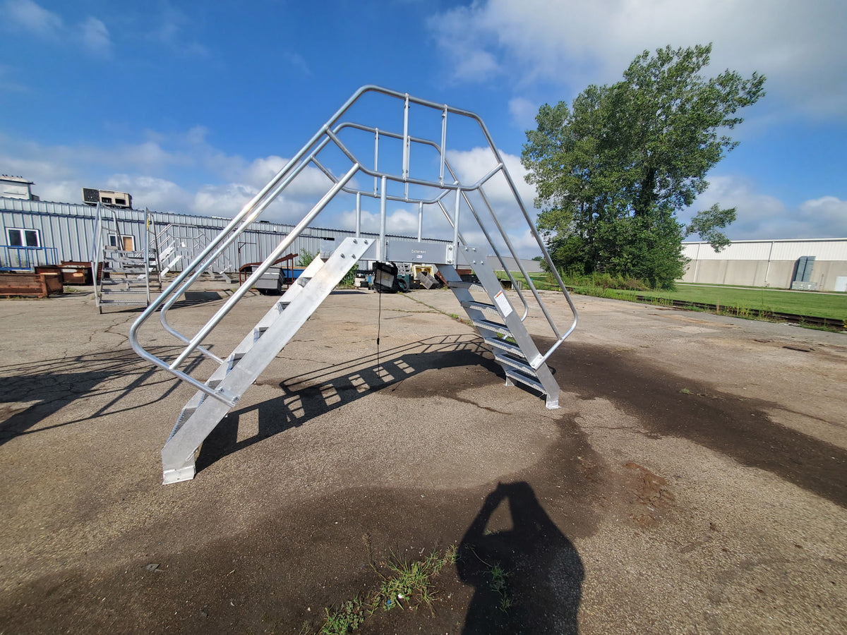 Cotterman Aluminum Crossover Bridge Ladder Platform Stairs & Handrails 129" L