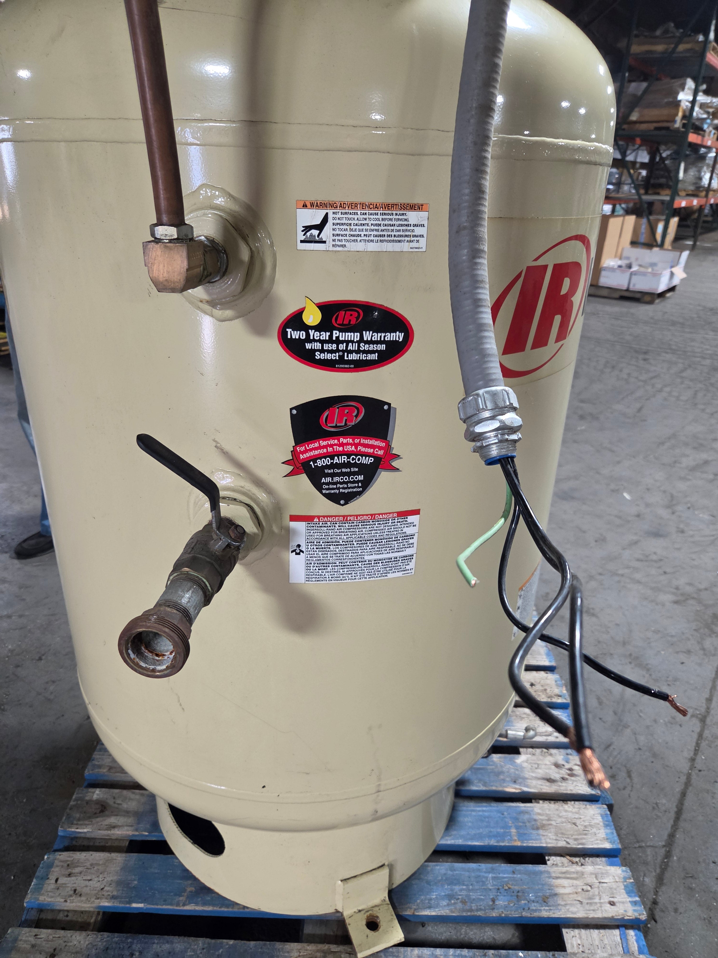 Ingersoll Rand 2545K10 Vertical Air Compressor 10 HP 120 Gallon 175 PSIG 3PH