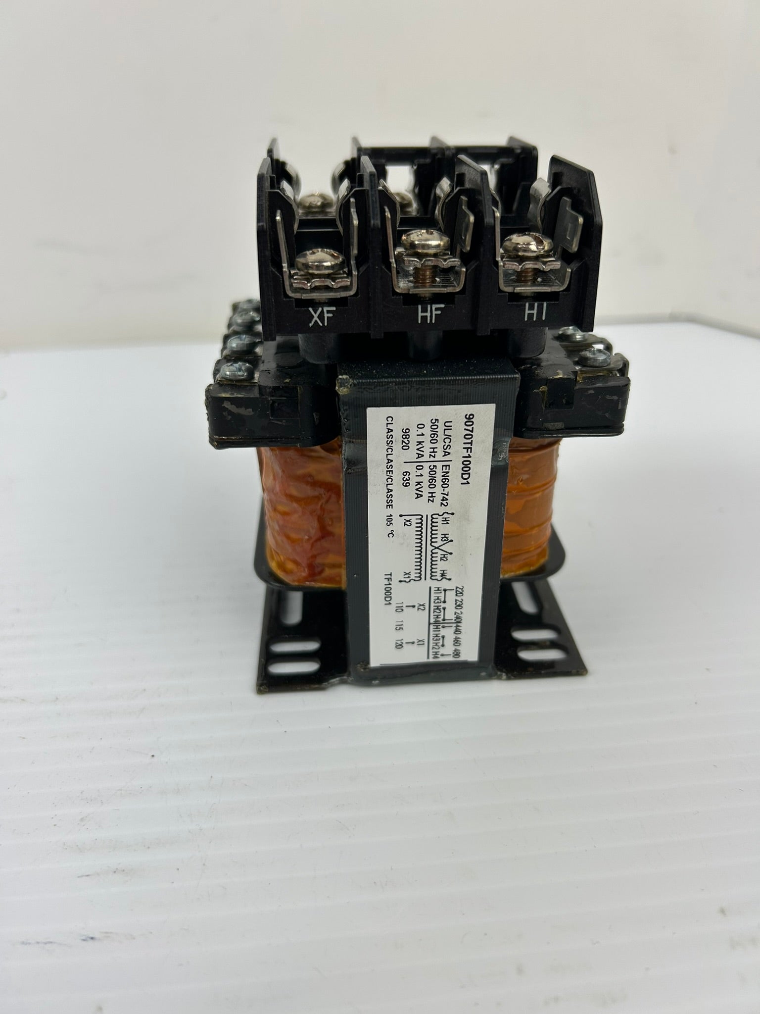 Square D 9070TF100D1 Industrial Control Transformer with LR21455 Fuse Holder
