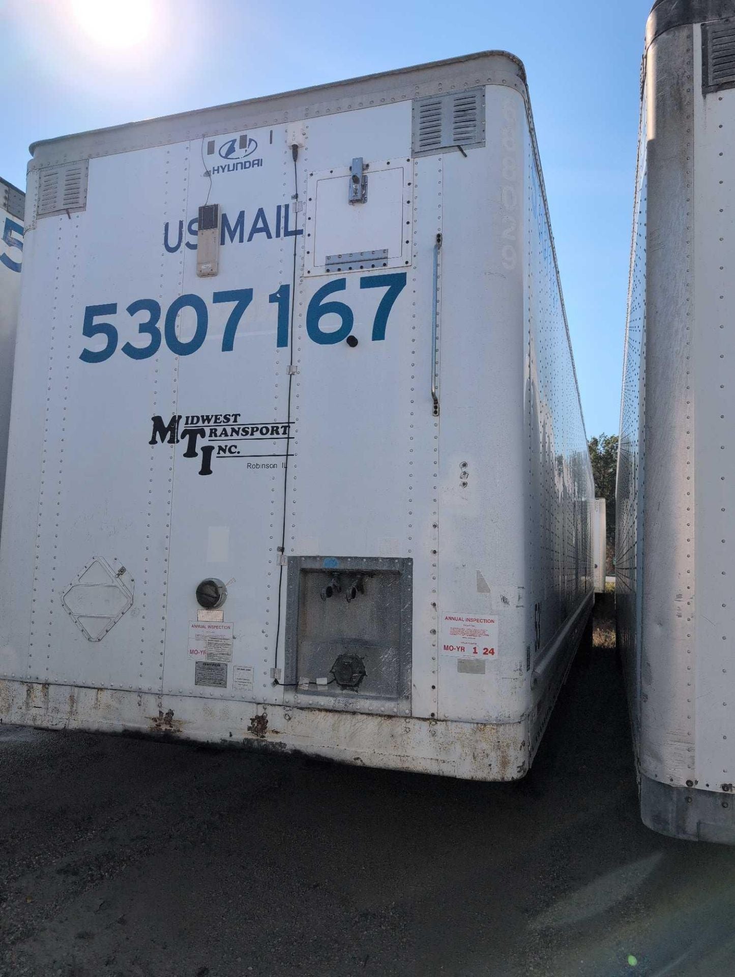 2007 Hyundai Trailer 53' Dry Van Roll Up Door Air Ride 102" W 3H3V532C17T388520