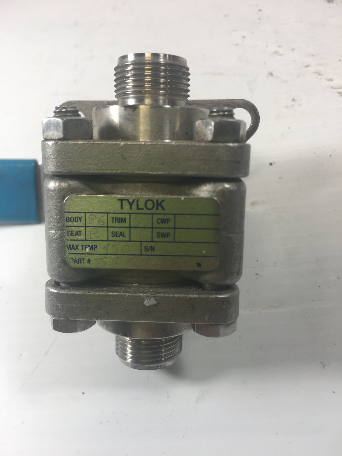 Tylok Valve SS-8-57T-8-RT Max Temp 450