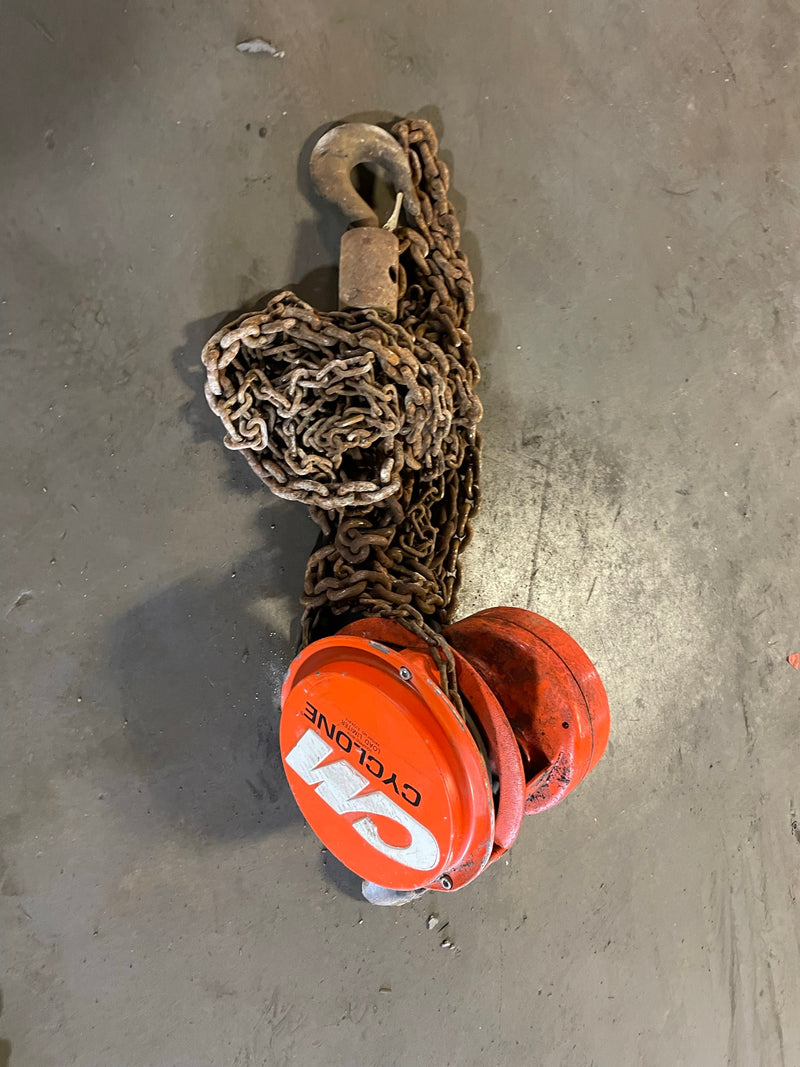 CM Cyclone 2 Ton Manual Chain Fall Hoist with Load Limiter S5856TB