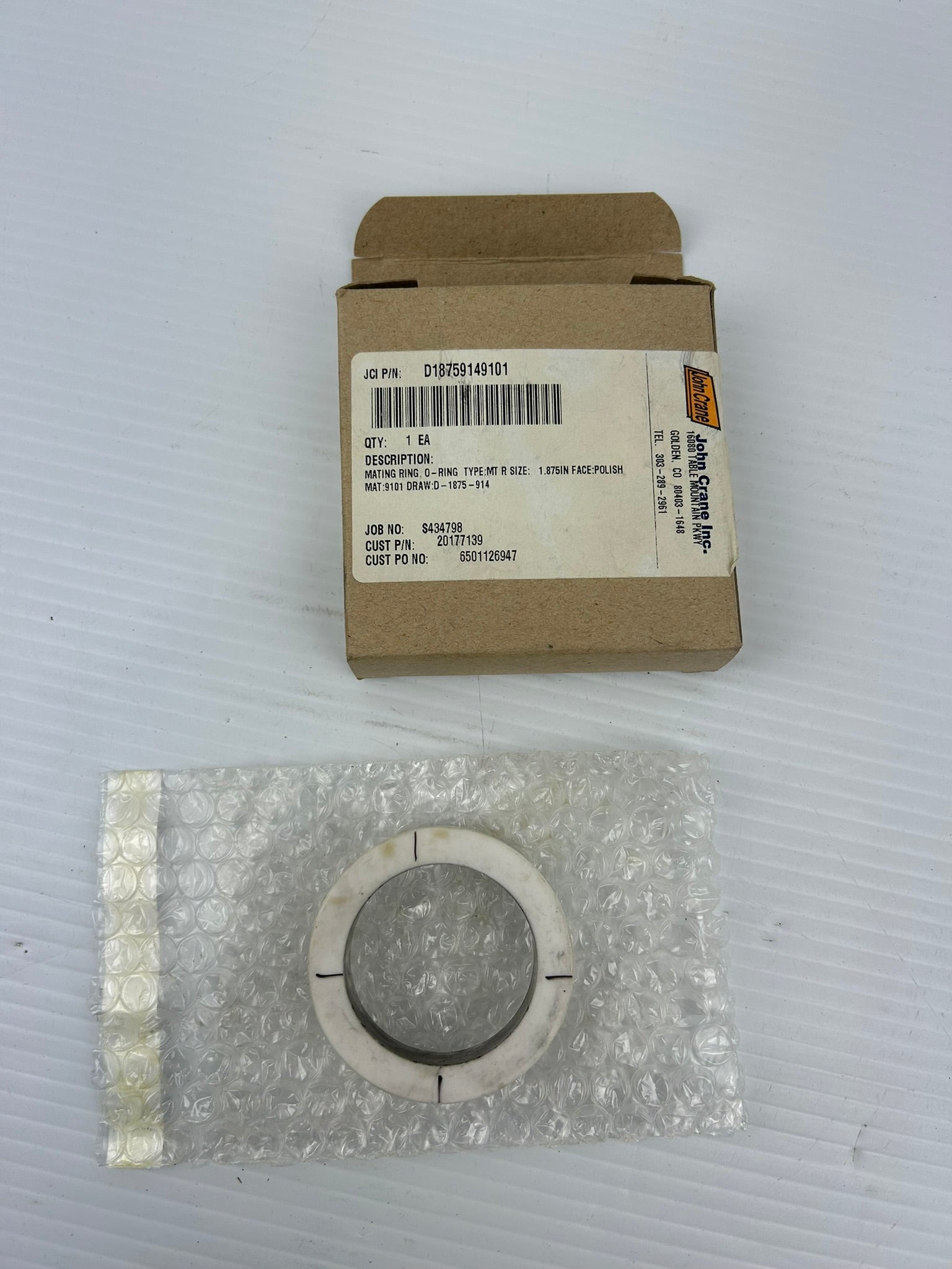 John Crane D18759149101 Mating Ring O-Ring Type MTR 1.875"