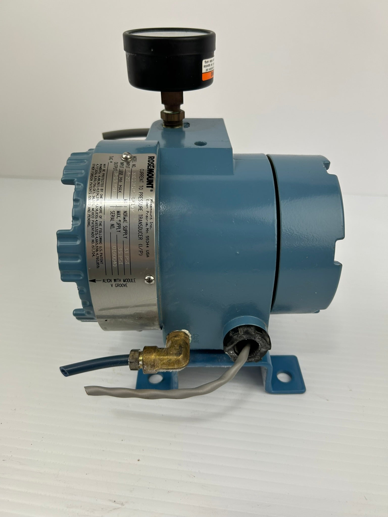 Rosemount 3311DM1H1B1F1G1 Pressure Transducer with Pressure Gauge 0-30 PSI