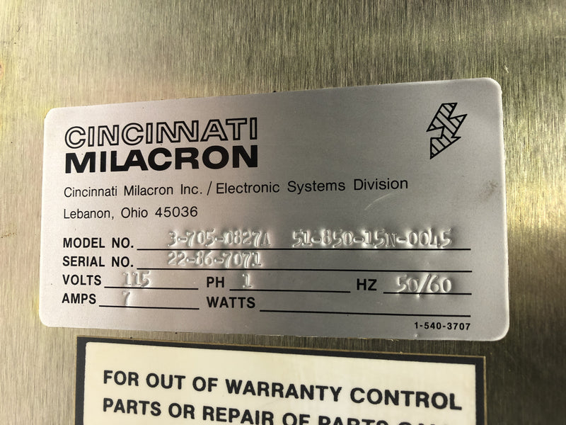Cincinnati Milacron 3-705-0827A Circuit Board PLC Rack 17 Slots 115V 7A 1PH