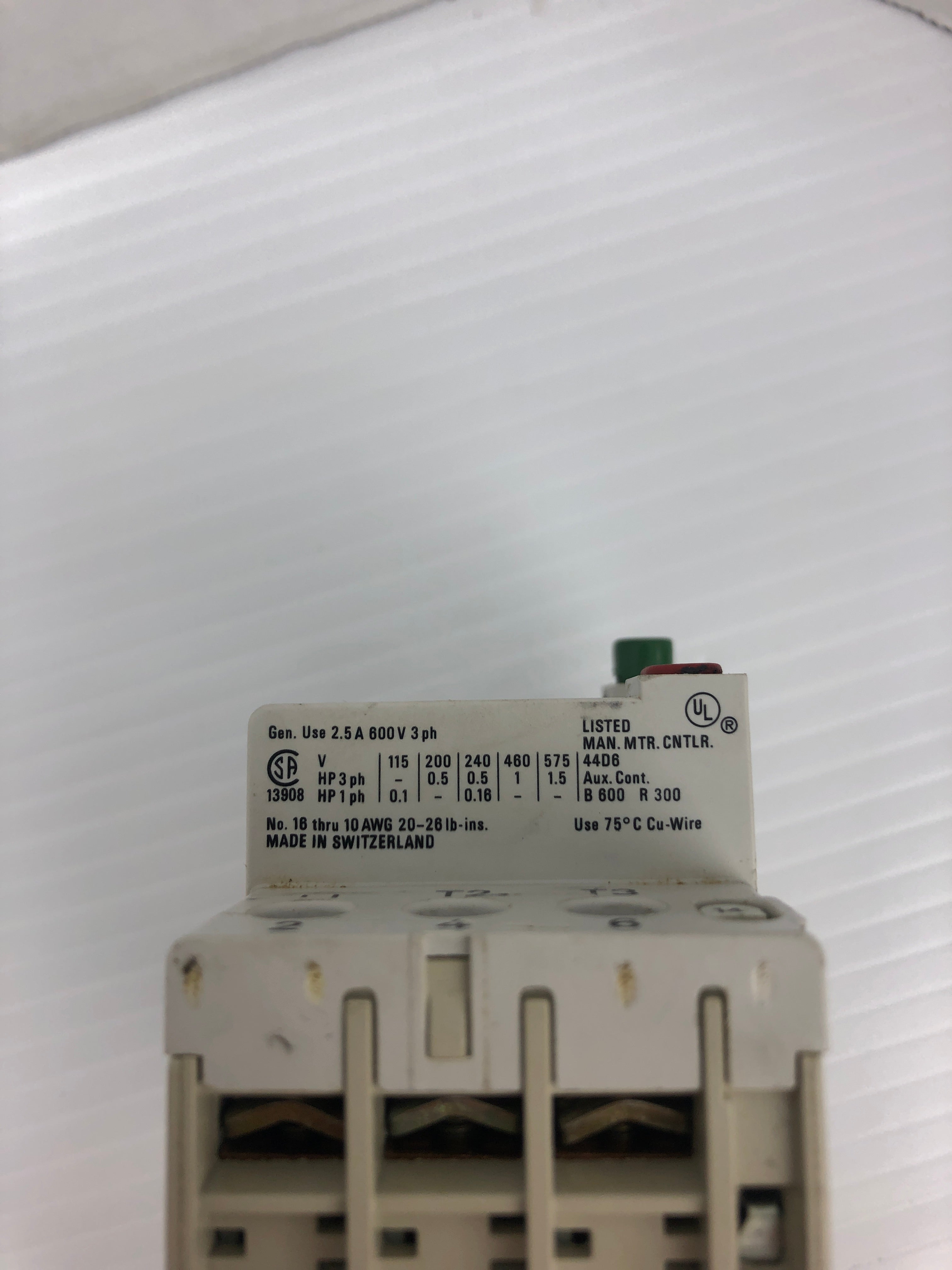 Allen-Bradley 140-MN-0063 Motor Starter Ser. D 600V 2.5A 3PH 8kV
