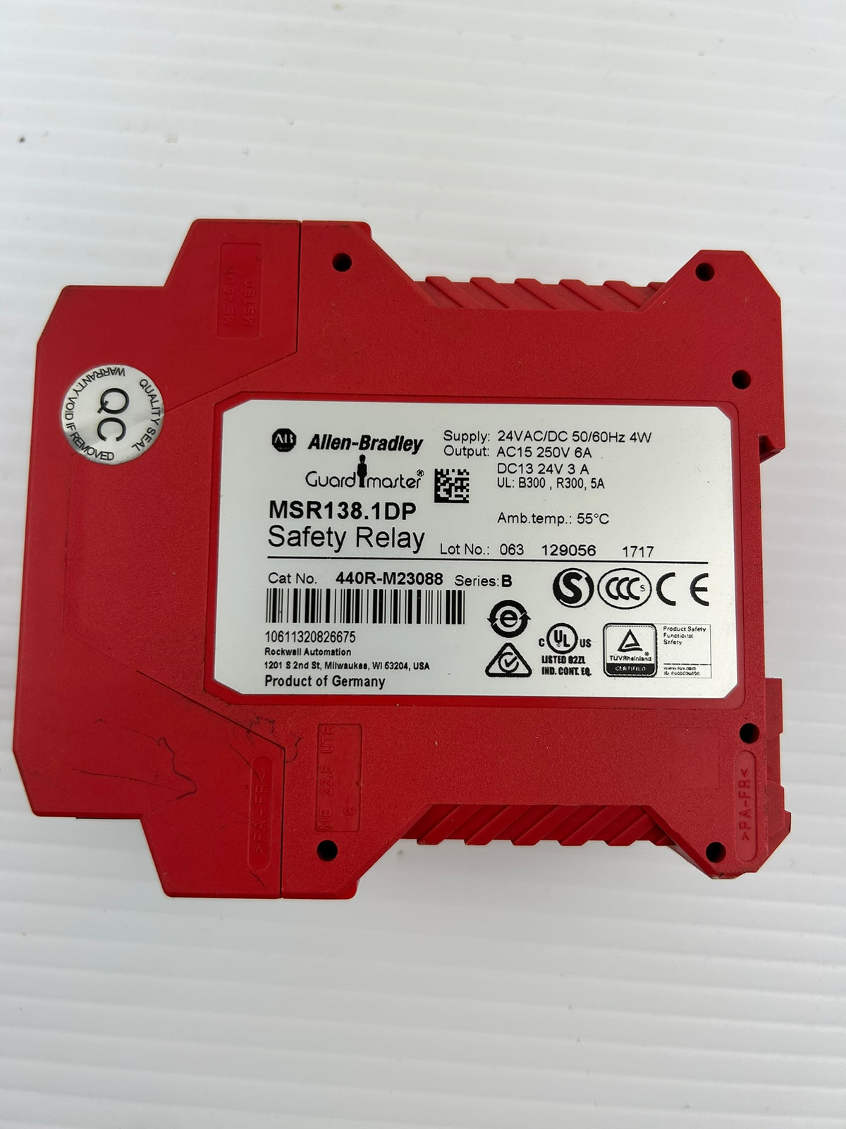 Allen-Bradley Guardmaster MSR138.1DP 440R-M23088 Safety Relay 24V 0.5-10 Sec