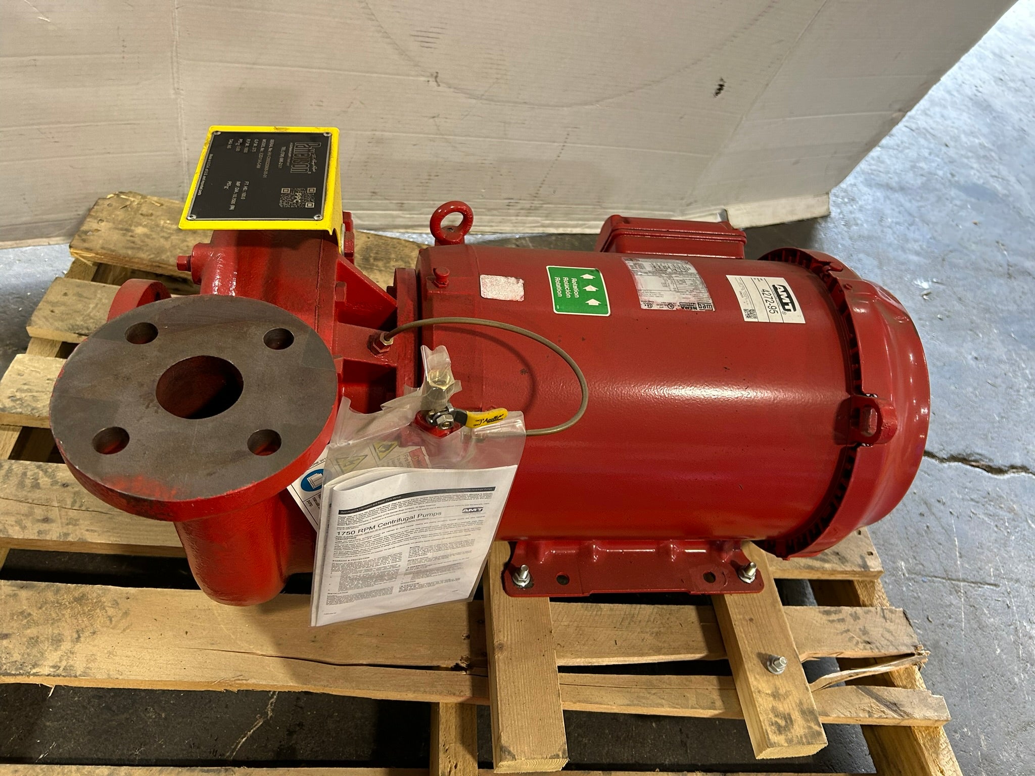 Patterson Fire Pump E2D11A-C4M 15HP WEG Motor 230/460V 1770RPM 4x3 Fire Pump
