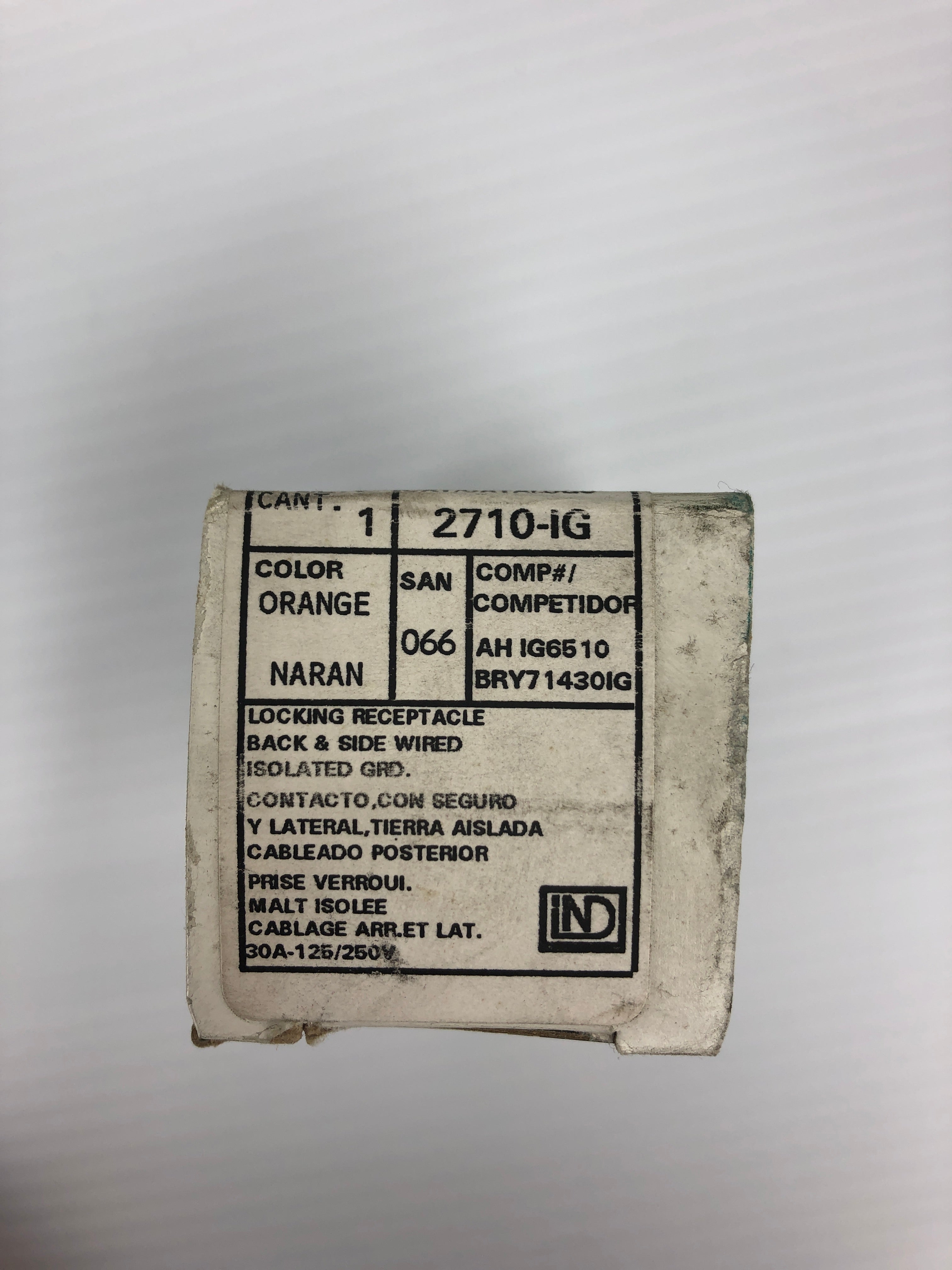 Leviton 2710-IG Orange Locking Receptacle 125/250V 30A - Lot of 2