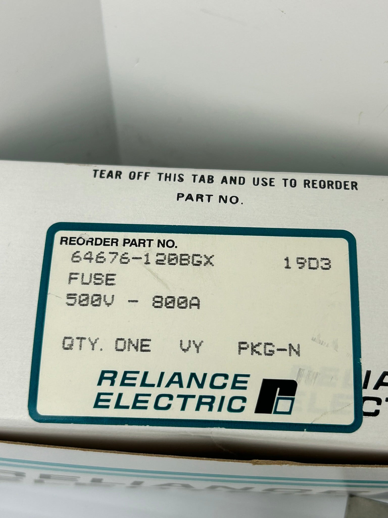 Bussmann XL50F800 Fuse 500V 800A Reliance Electric 64676-120BGX