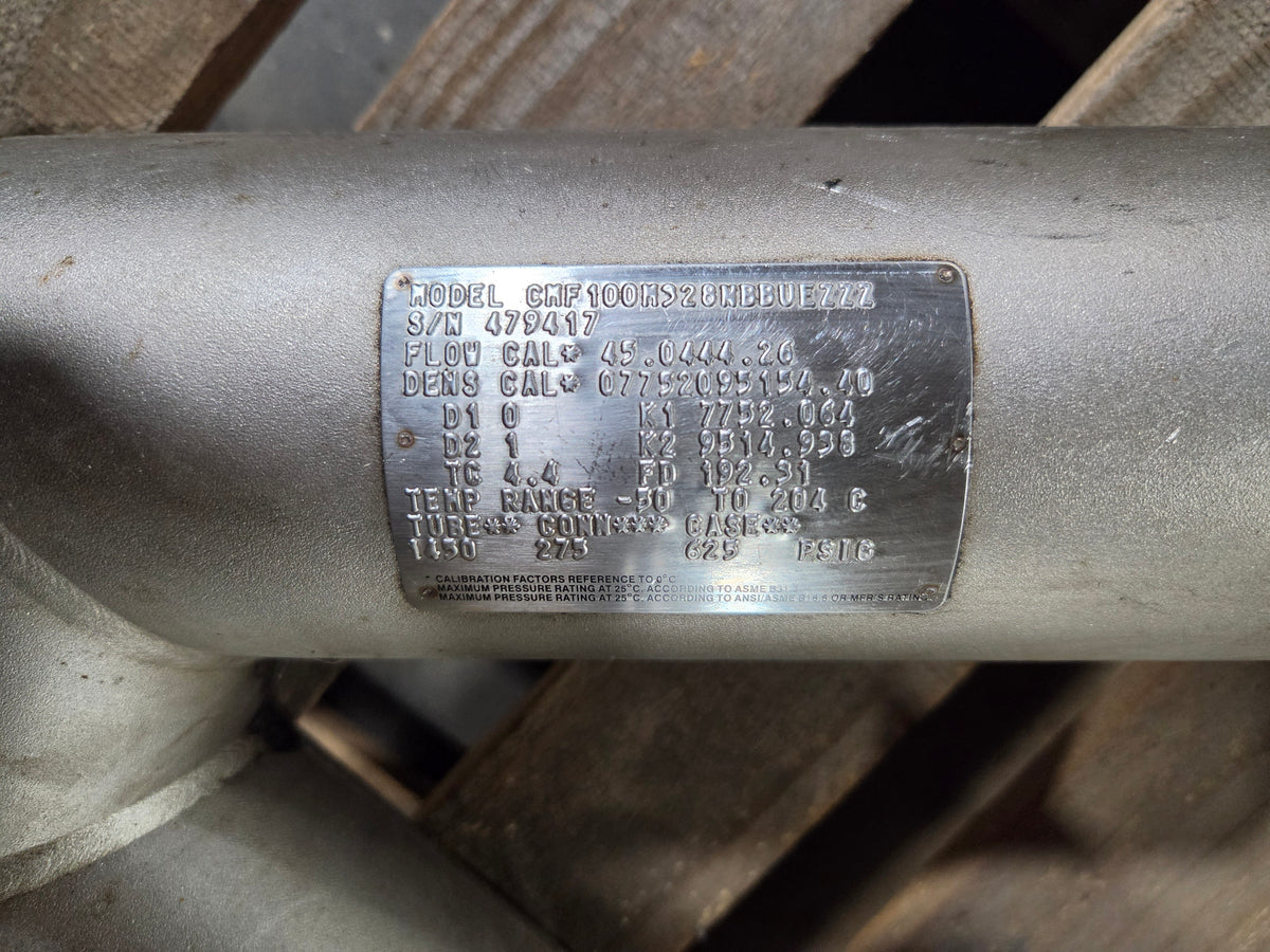 Micro Motion CMF100M328NB Mass Flow Sensor CMF100M328NBBUEZZZ 1450/625/275 PSIG