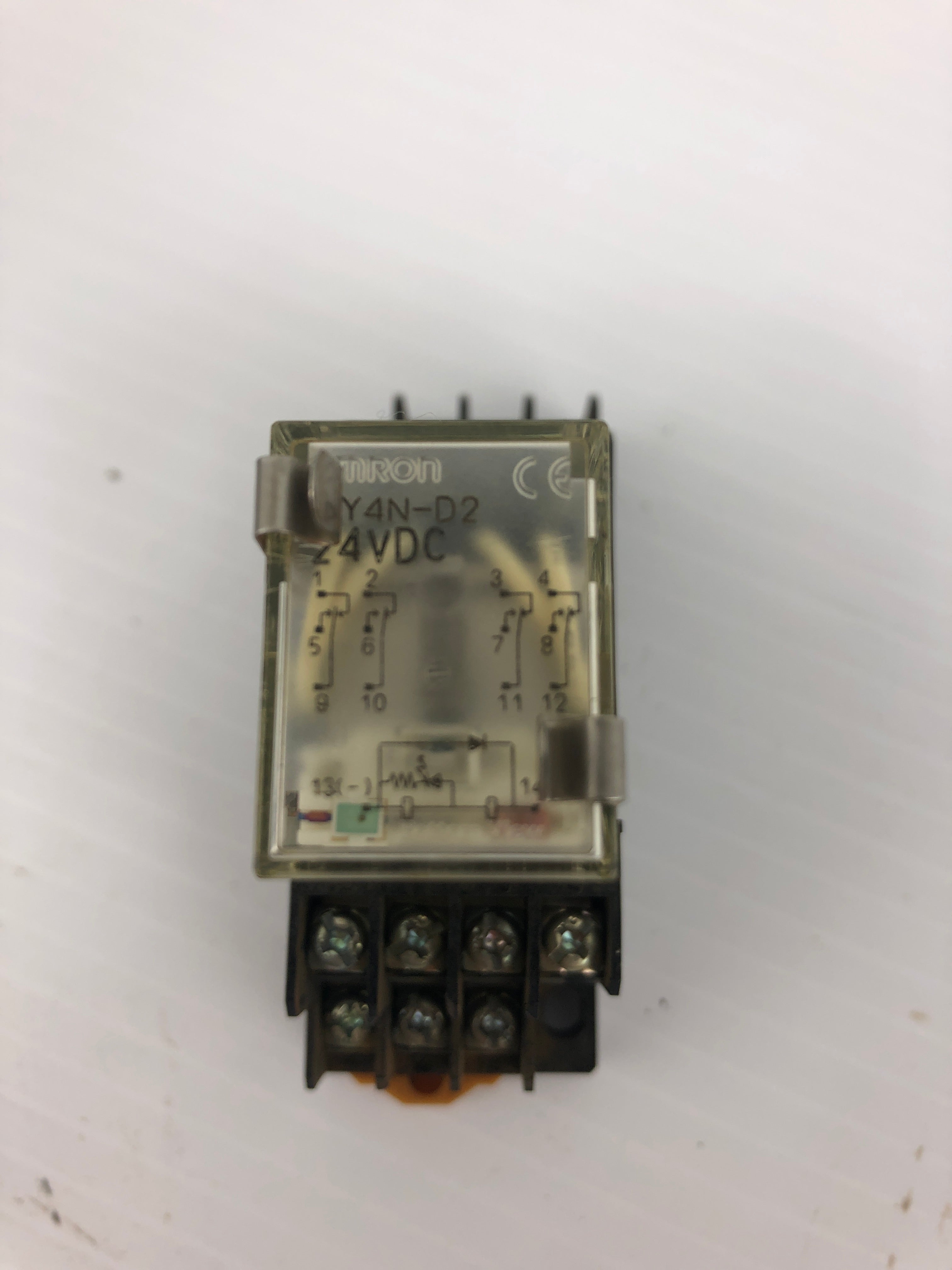 OMRON MY4N-D2 Relay 24 VDC with Base 0516YF 250V 5A