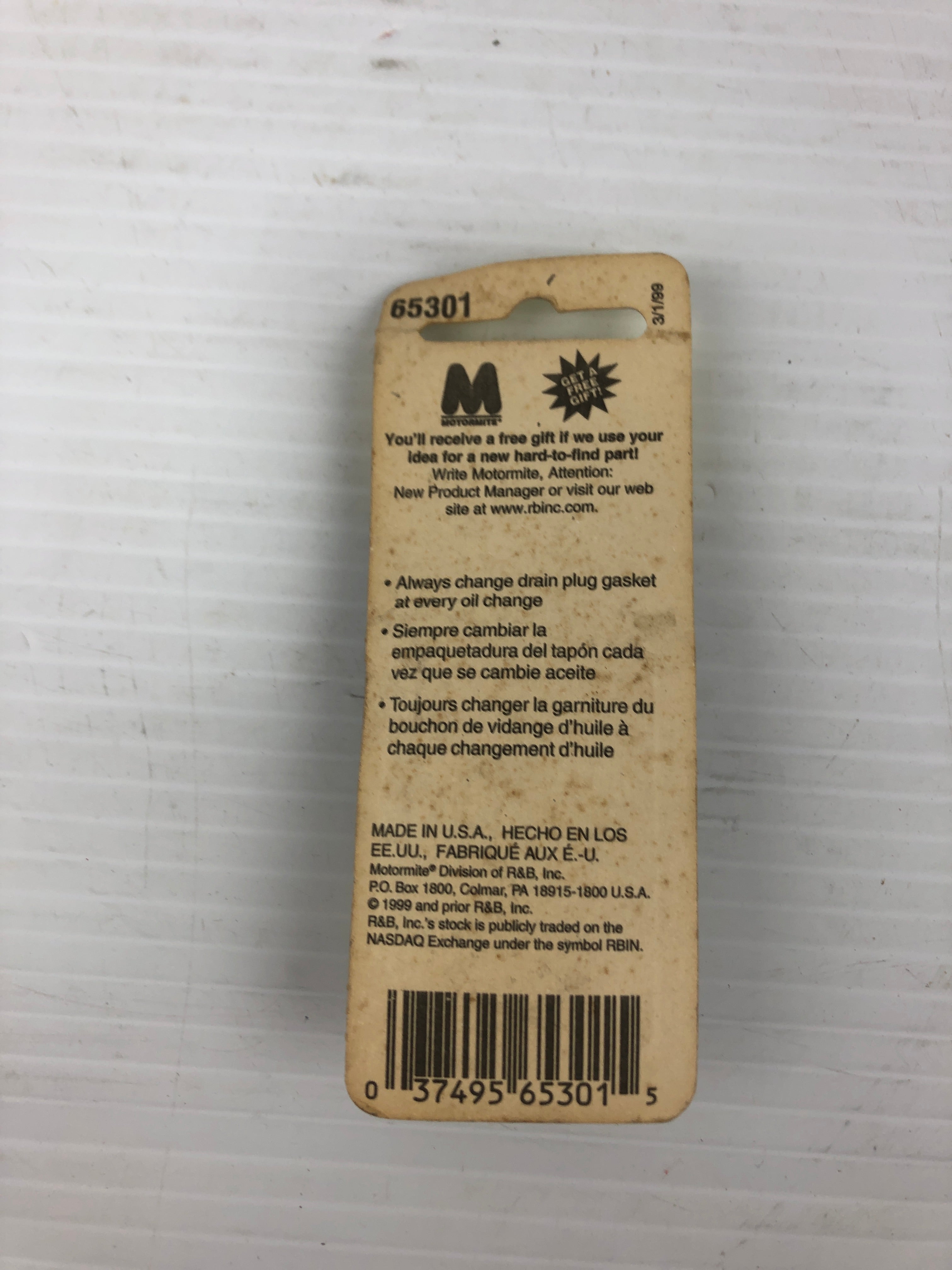 Motormite 65301 M12 Synthetic Drain Plug Gasket