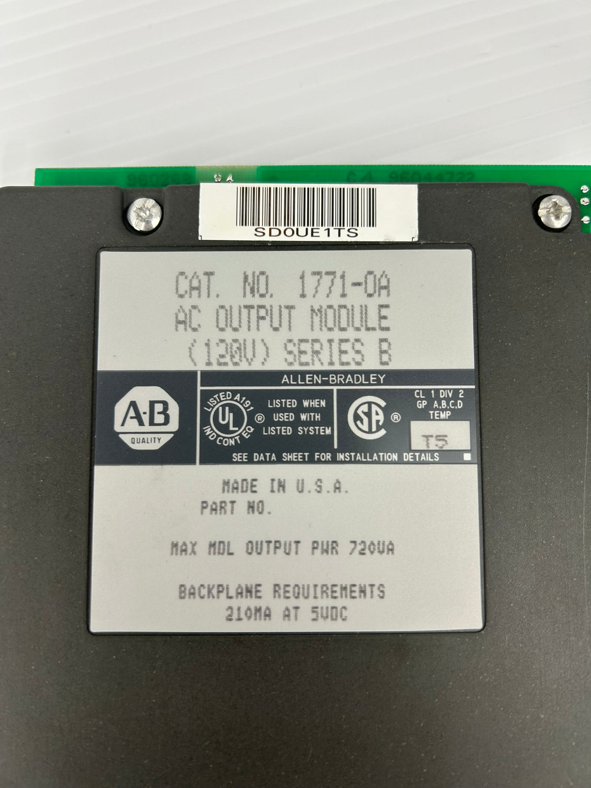Allen-Bradley 1771-OA AC Output Module Series B 120V