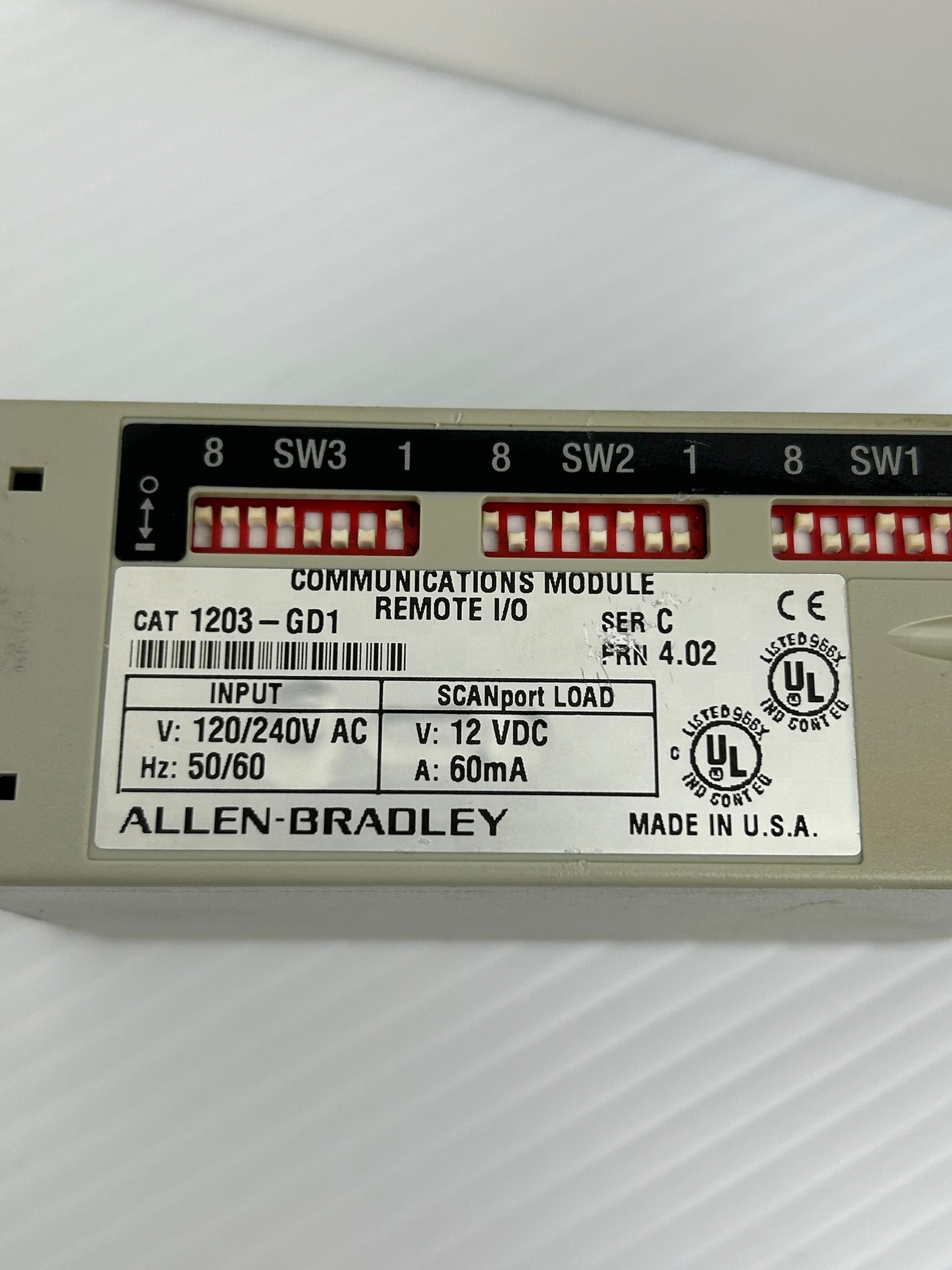 Allen-Bradley 1203-GD1 Remote I/O Communications Module Ser C 4.02FRN 120/240VAC